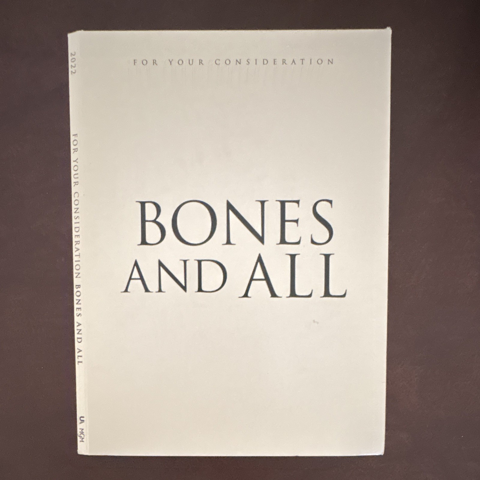 MGM Bones and All DVD (2022) For Your Consideration R Romance 130m
