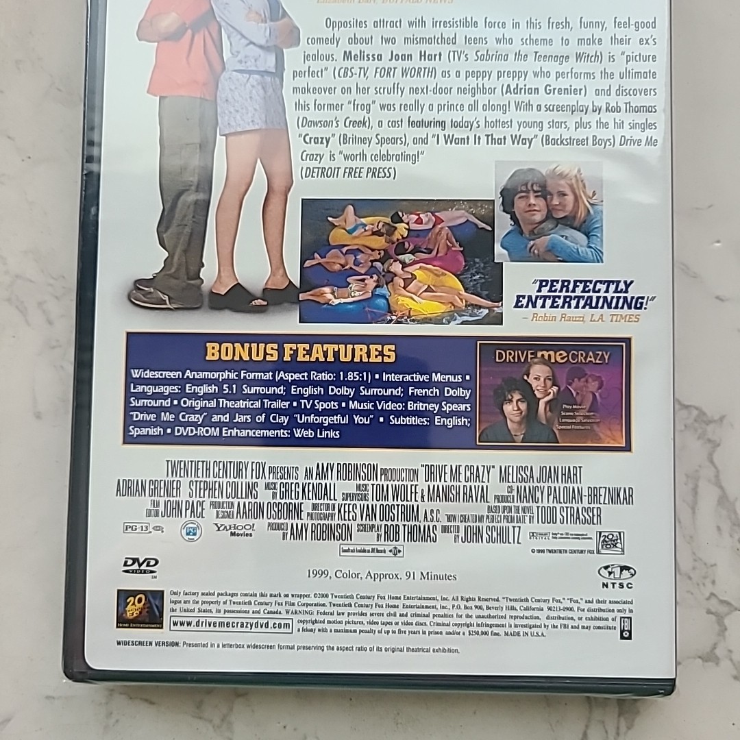 Drive Me Crazy BRAND NEW DVD 1999 Melissa Joan Hart, Widescreen, Spears Video