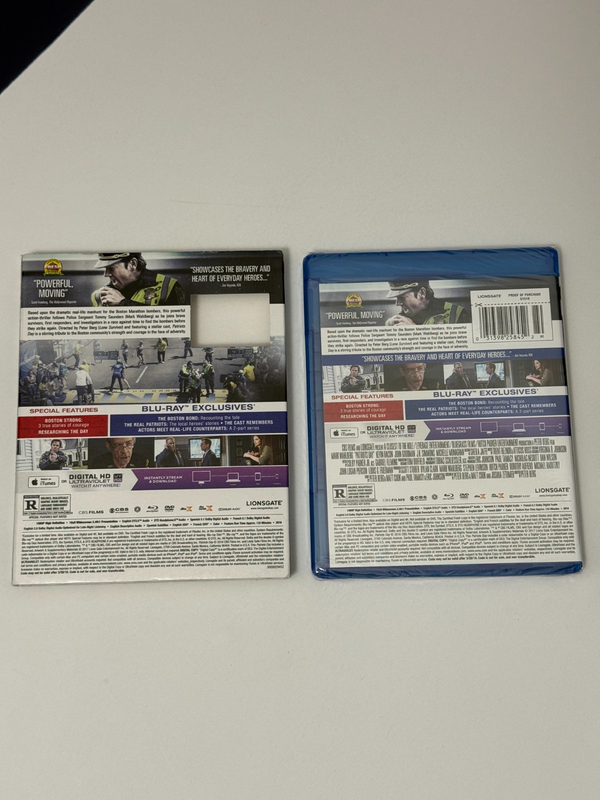 Patriots Day Blu-ray + DVD + Digital HD Slipcover Mark Wahlberg