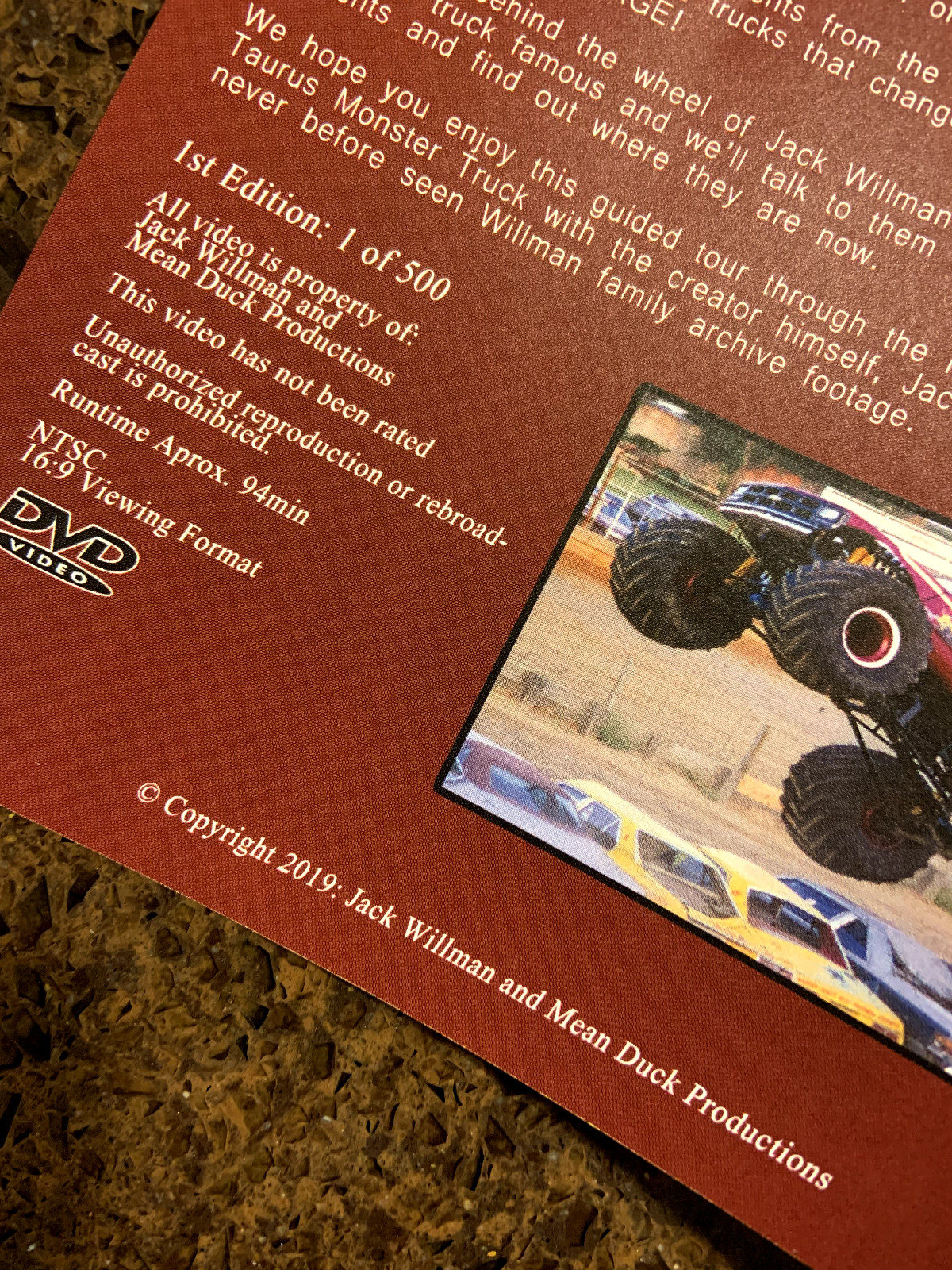 DVD Jack Willman’s Taurus Monster Truck Vol 1 Leading the Charge 94min Classic