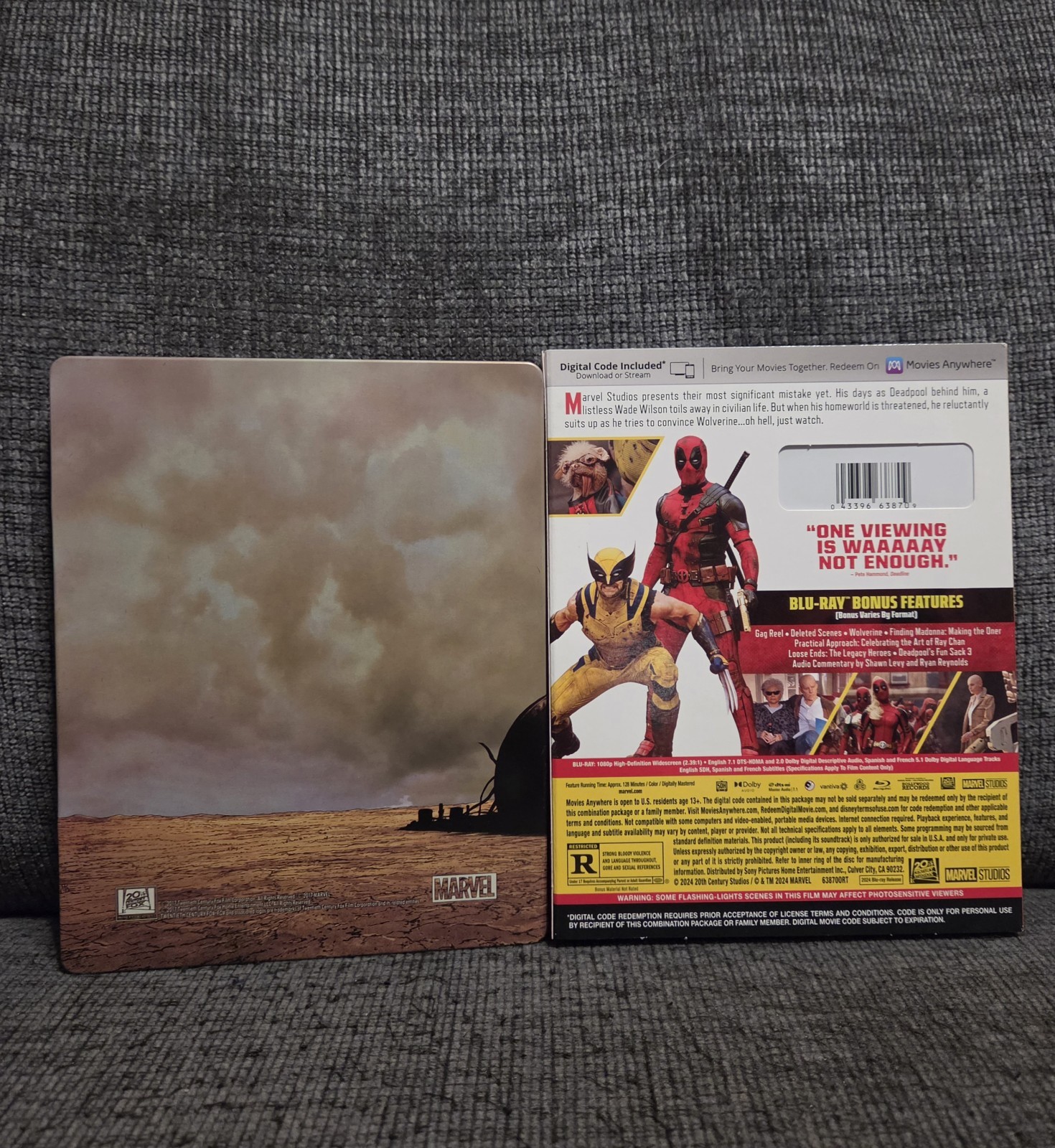 Logan 3 Disc Steelbook and Deadpool Vs. Wolverine Blu Ray