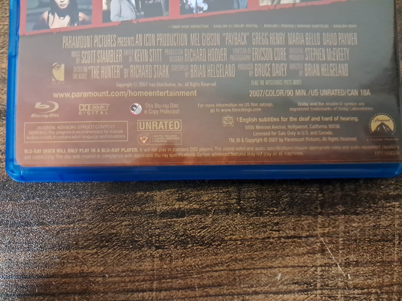 Payback (1999) Blu-ray New Special Collector’s Edition