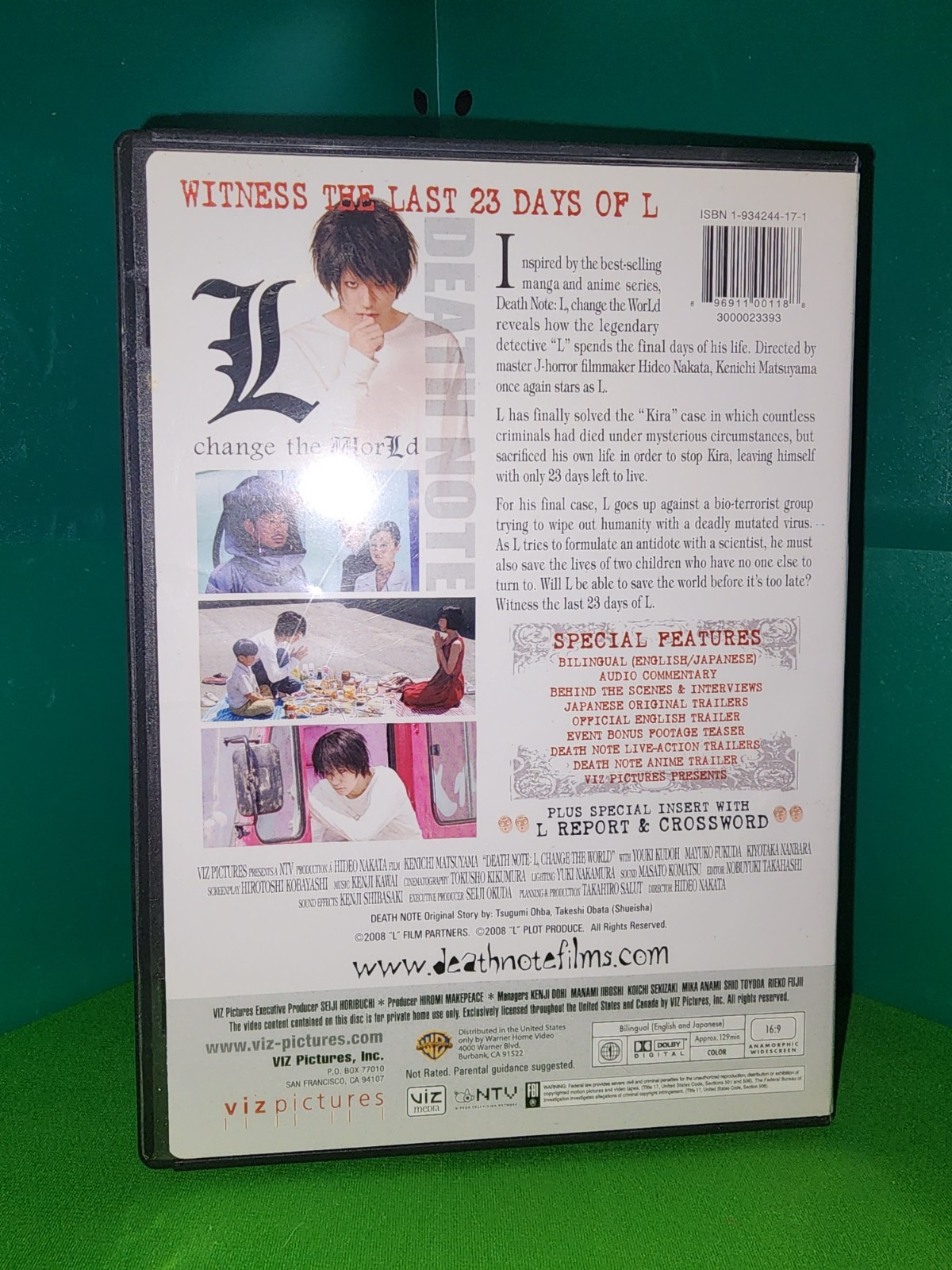 CIB w/ Inserts – Death Note: L: Change the World (DVD, 2008, Viz Media)
