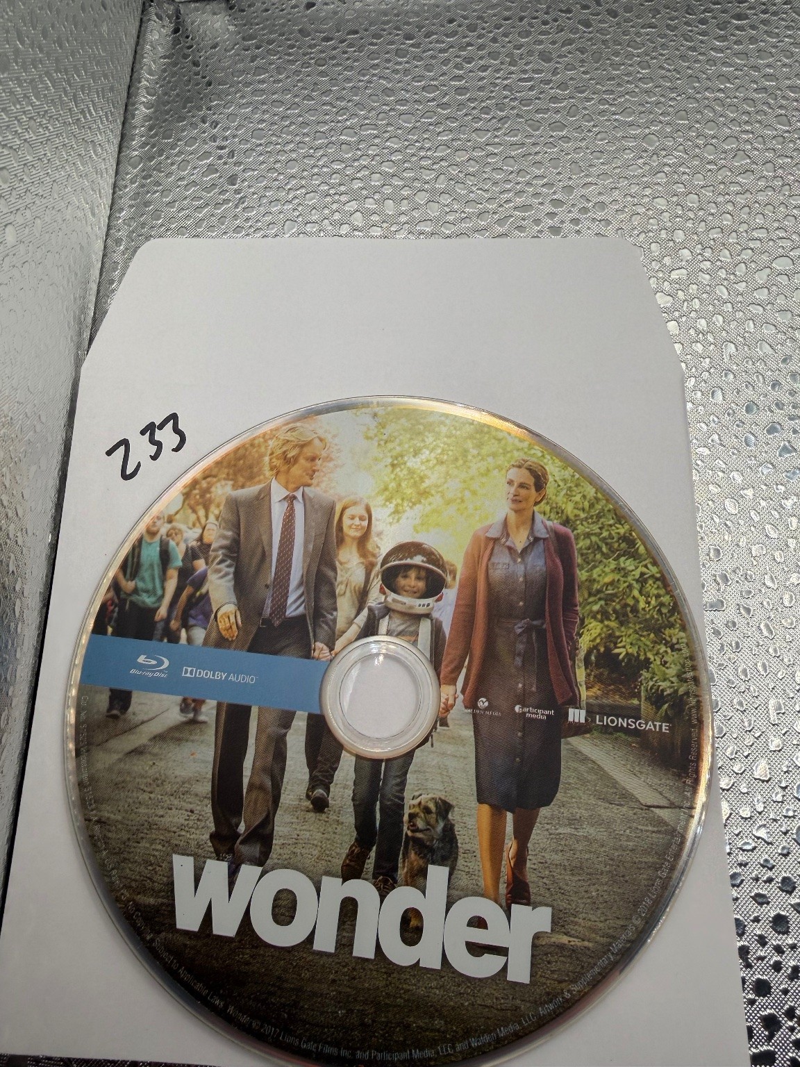 Wonder Blu-ray 2017 Julia Roberts Owen Wilson Jacob Tremblay Family Drama