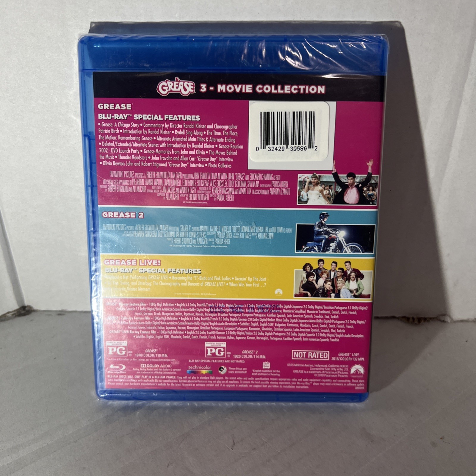 GREASE: 3-Movie Collection Blu Ray (Brand New)