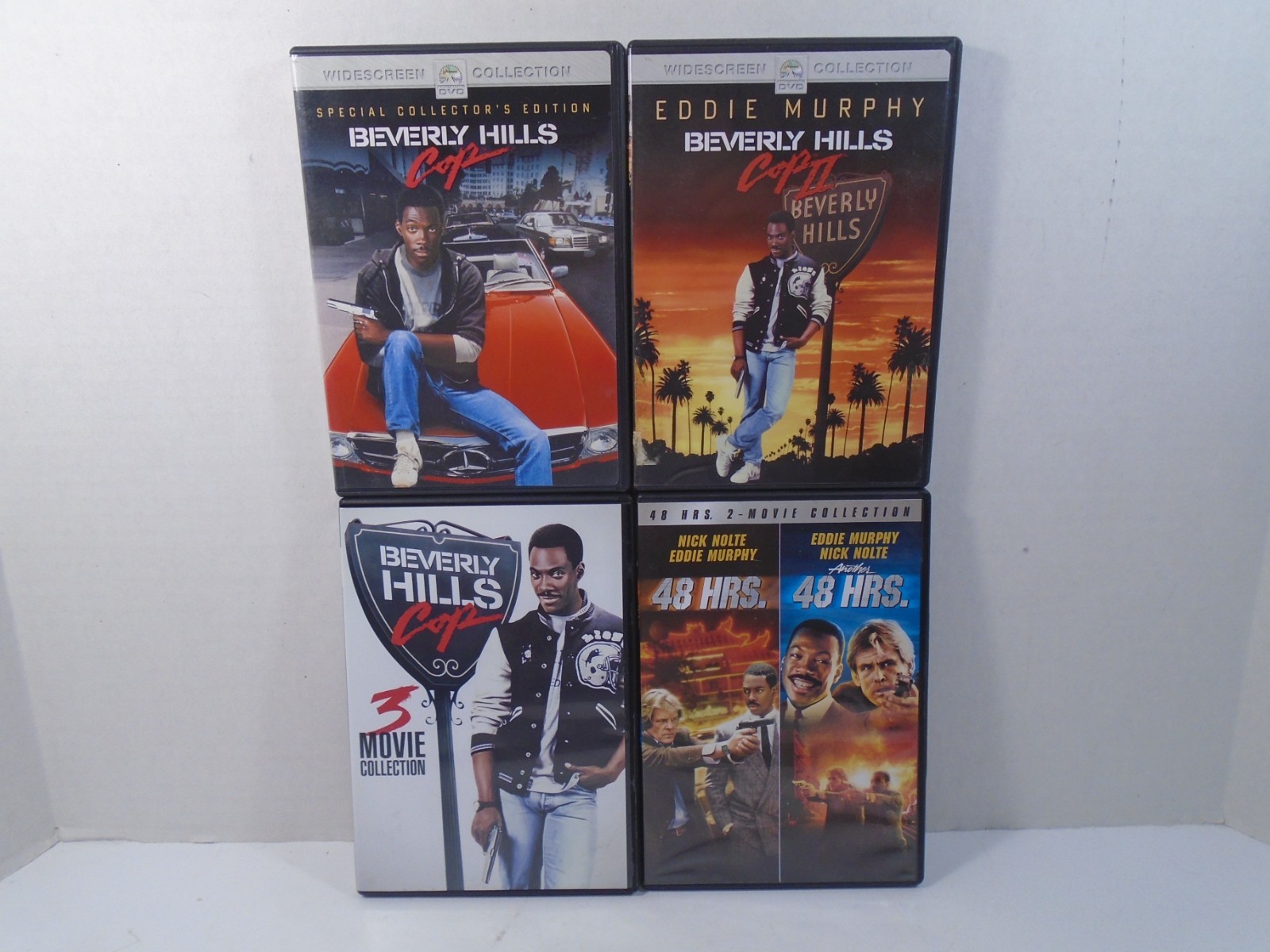 4–EDDIE MURPHY MOVIE DVDS–BEVERLY HILLS COP 1,2,3–48 HOURS & ANOTHER 48 HOURS