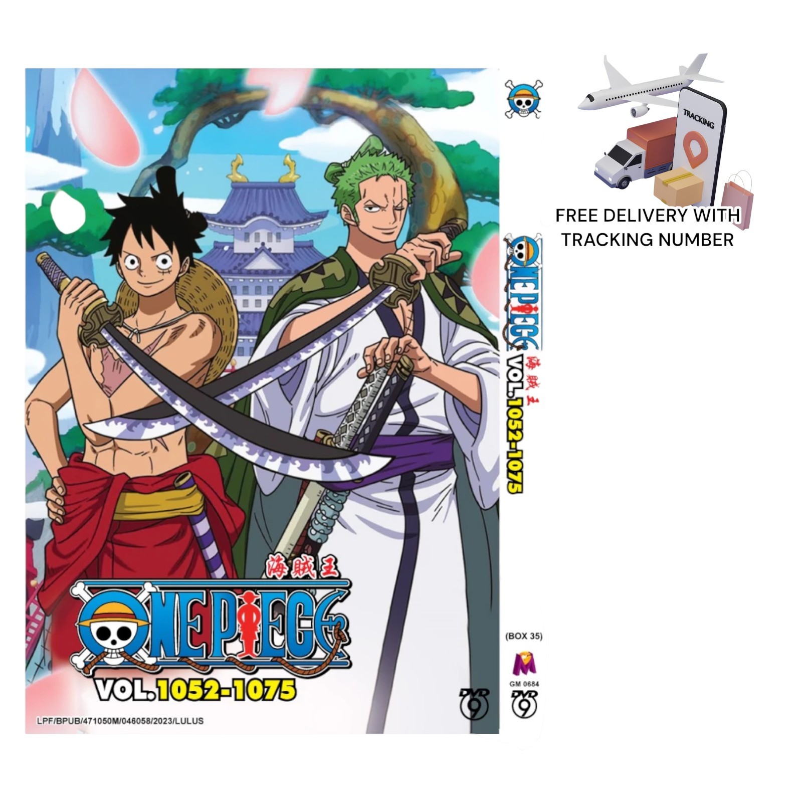 One Piece DVD Box Set Vol.1052-1075 Wano Arc English Dub Anime FREESHIP