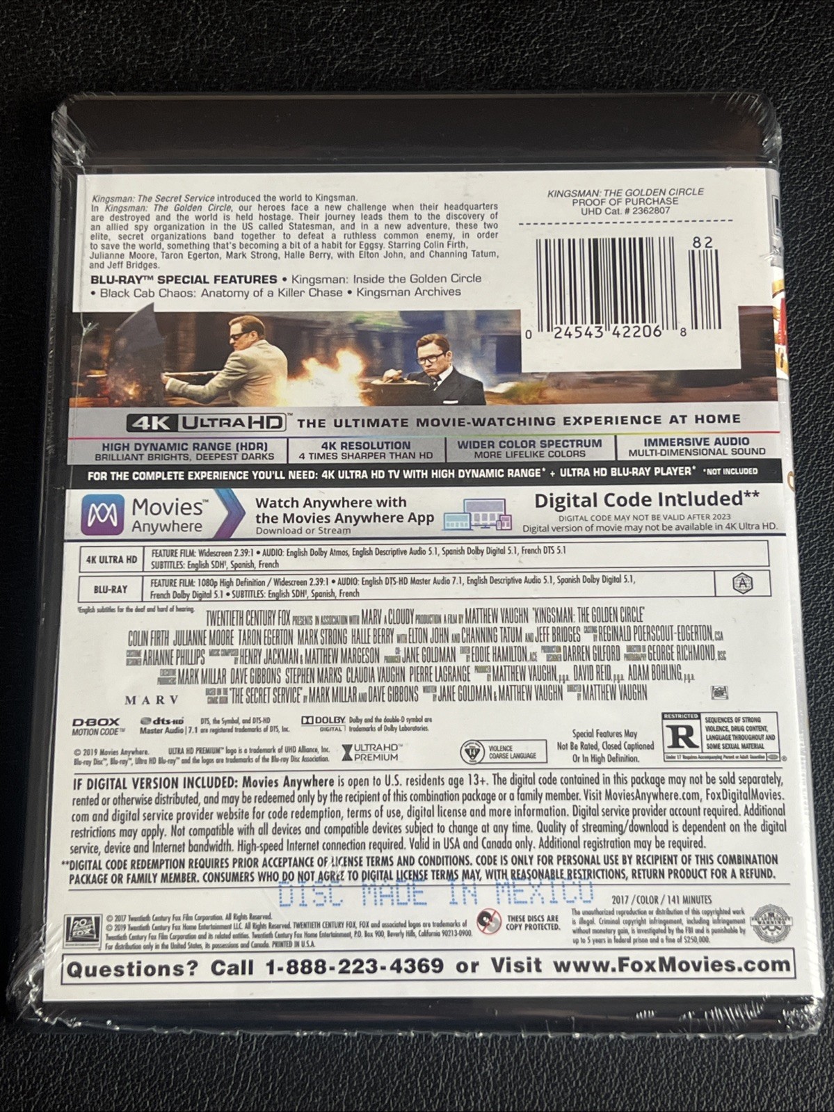 Kingsman: The Golden Circle (4k UHD+BLU-RAY+DIGITAL) NEW & SEALED | B2G1FREE