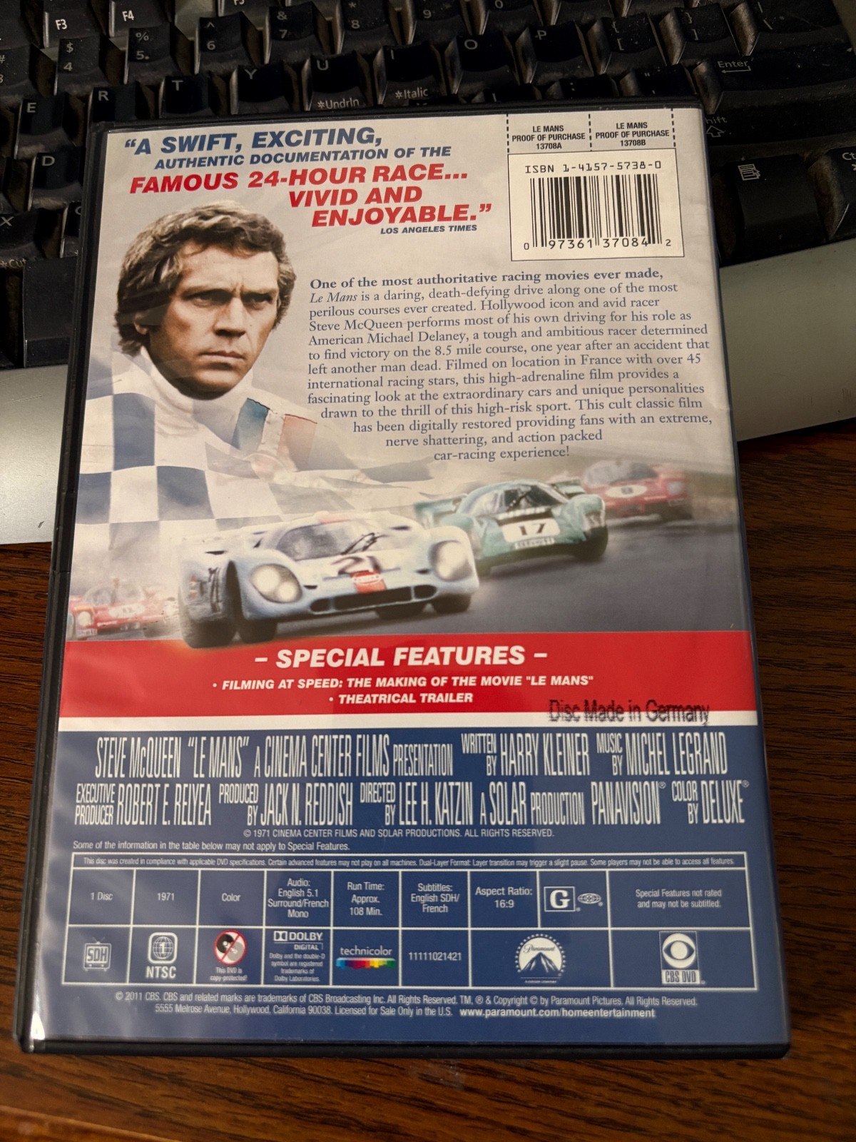 Le Mans- DVD- Steve McQueen 13708 Paramount