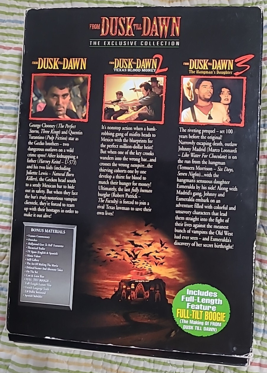 From Dusk Till Dawn Box Set (DVD, 2000, 4-Disc Set). 1, 2, & 3, Full Tilt Boogie