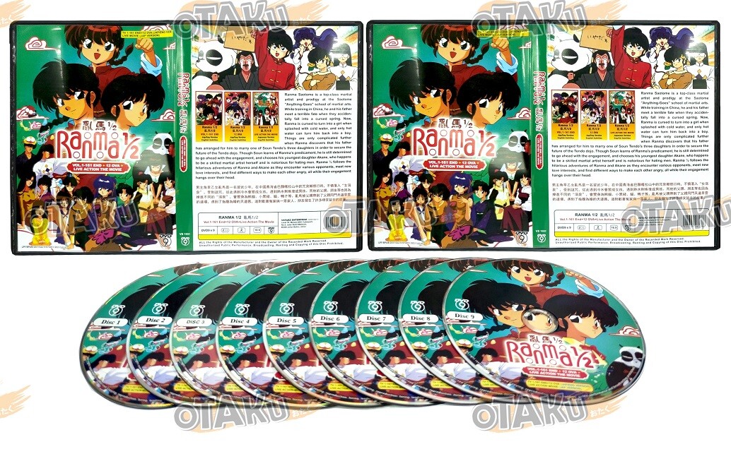 RANMA 1/2 – ANIME TV DVD (1-161 EPS + 12 OVA + LIVE ACTION MOVIE) | SHIP FROM US