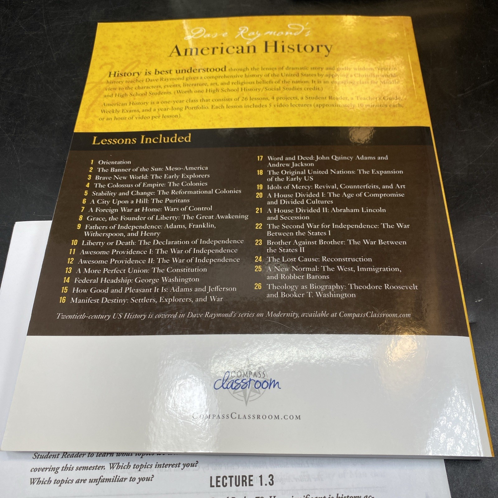 Dave Raymond’s American History Student Reader Teacher Guide DVD Homeschool Set