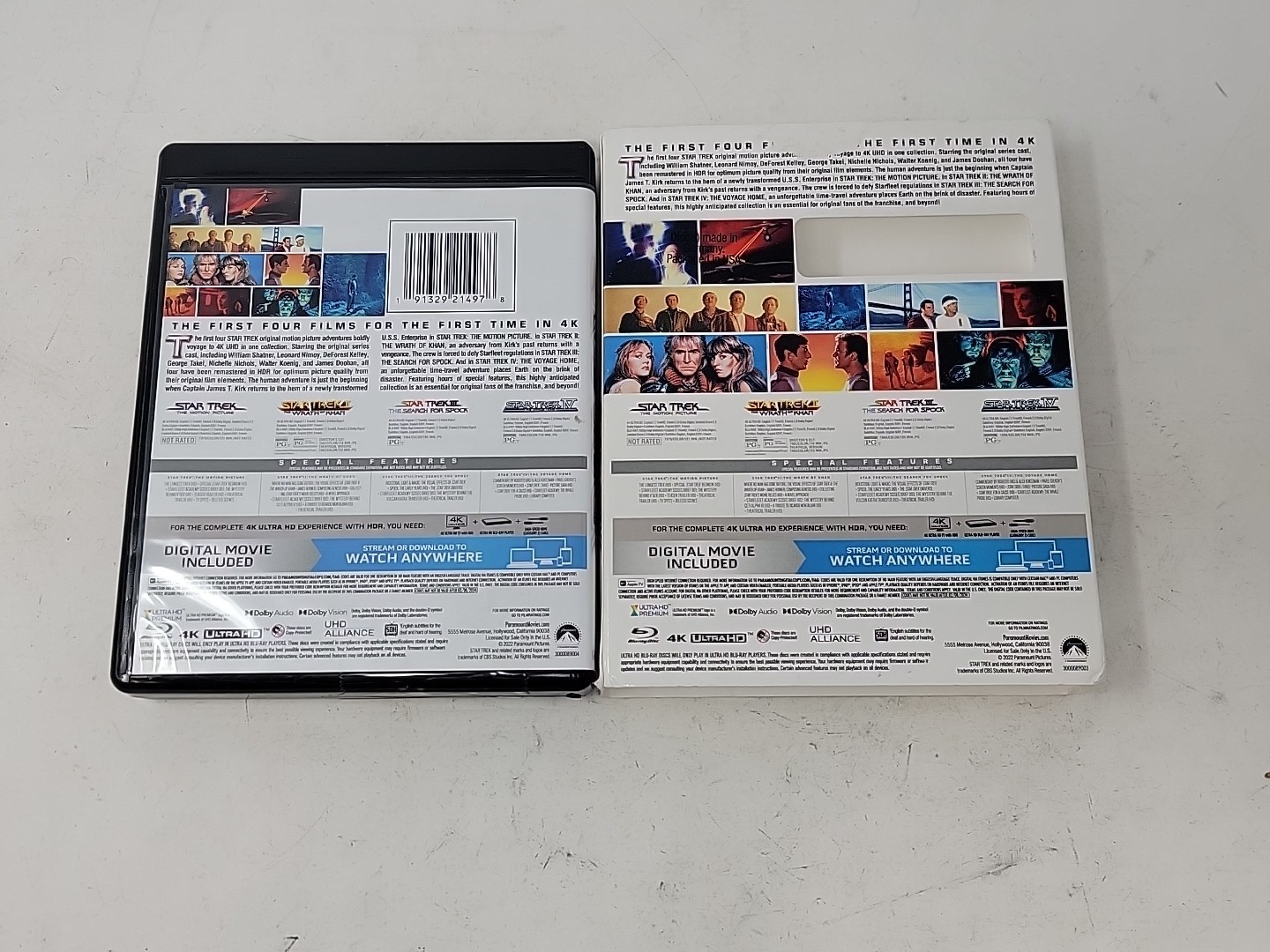 Star Trek: The Original 4-Movie Collection 4K Blu-ray Set with Slipcase CRACKED