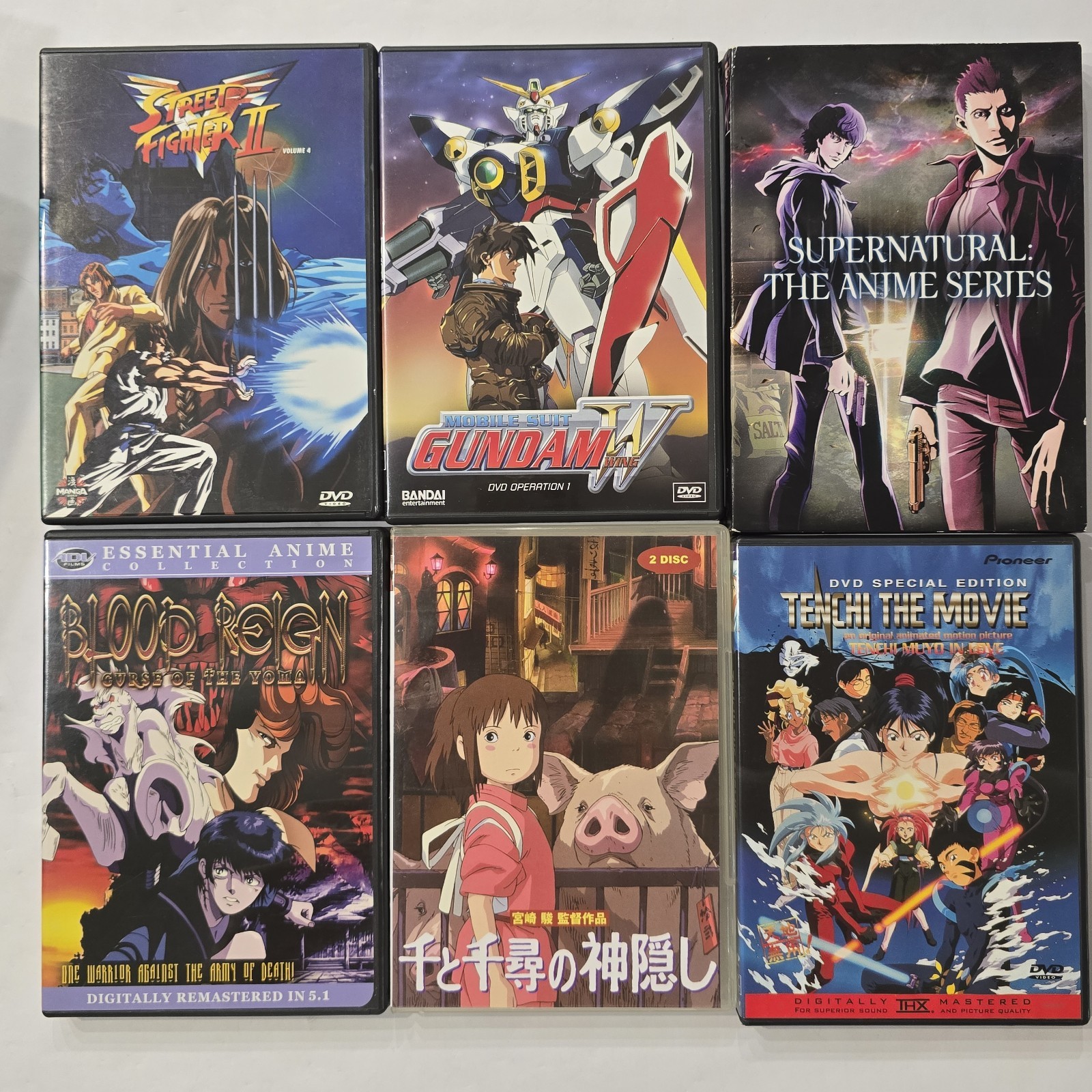 Anime Lot Gundam Wing Spirited Away Tenchi Movie Supernatural Blood Reign Street