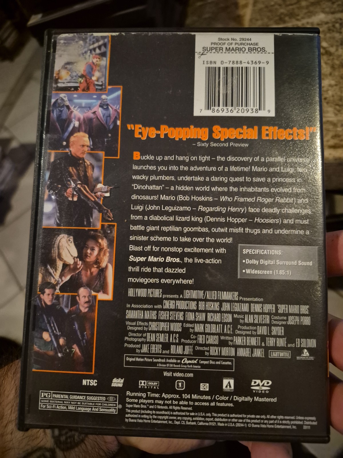 Super Mario Brothers (DVD, 1993) Super Super Rare Oop