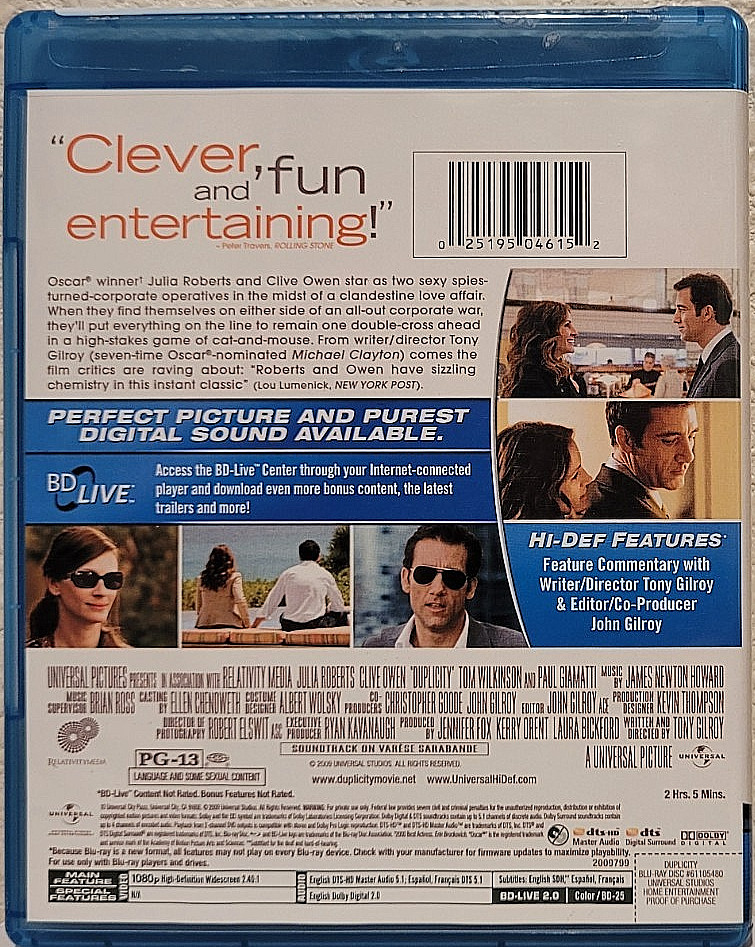 Duplicity (Blu-ray, 2009) Julia Roberts, Clive Owen – Brand New, Sealed!