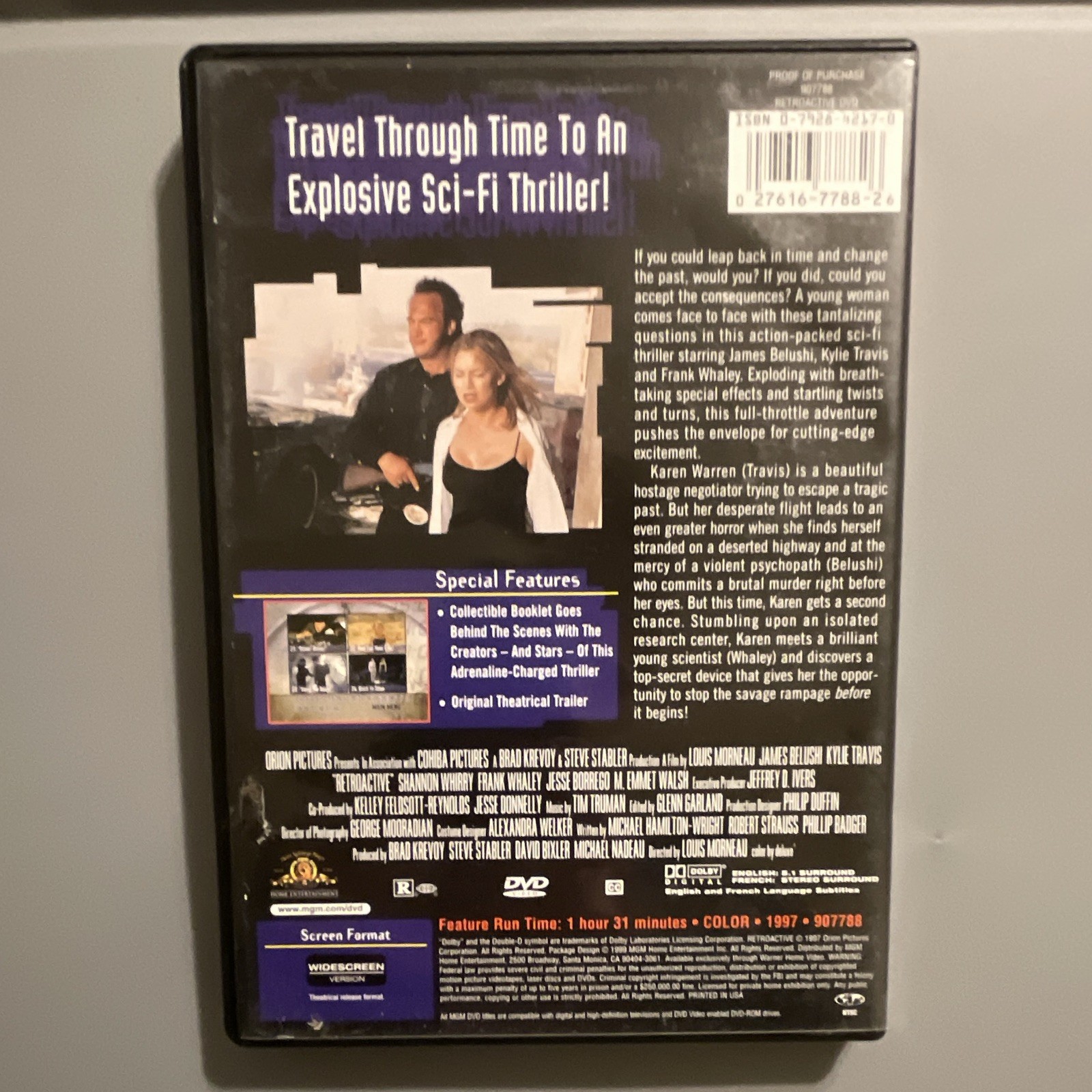 Retroactive DVD MGM 1997 Sci-Fi Thriller Widescreen R 91min Belushi Travis