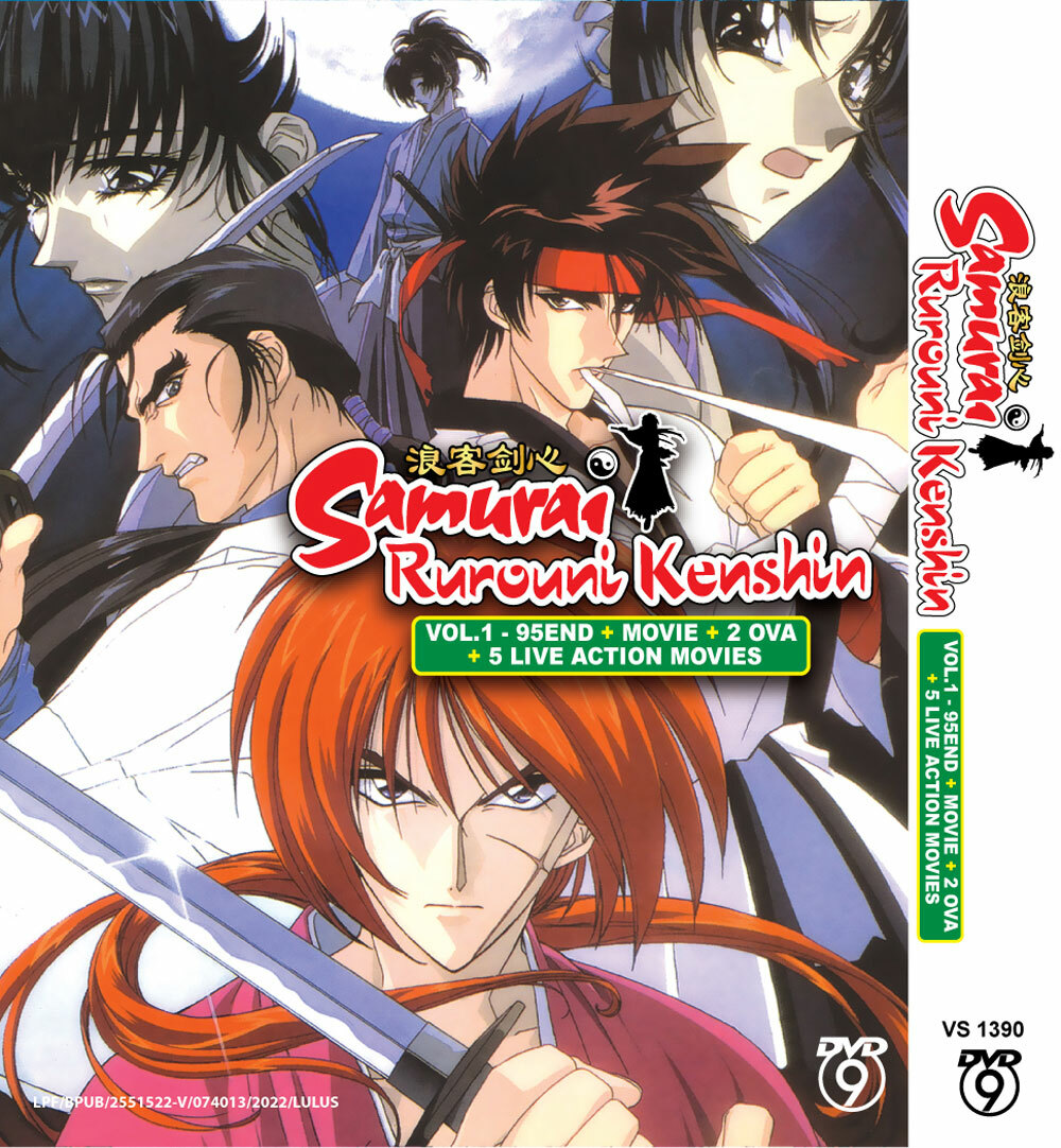 ANIME RUROUNI KENSHIN VOL.1-95 END +MV +OVA +5 LIVE ACTION DVD ENG DUB +FREE DVD