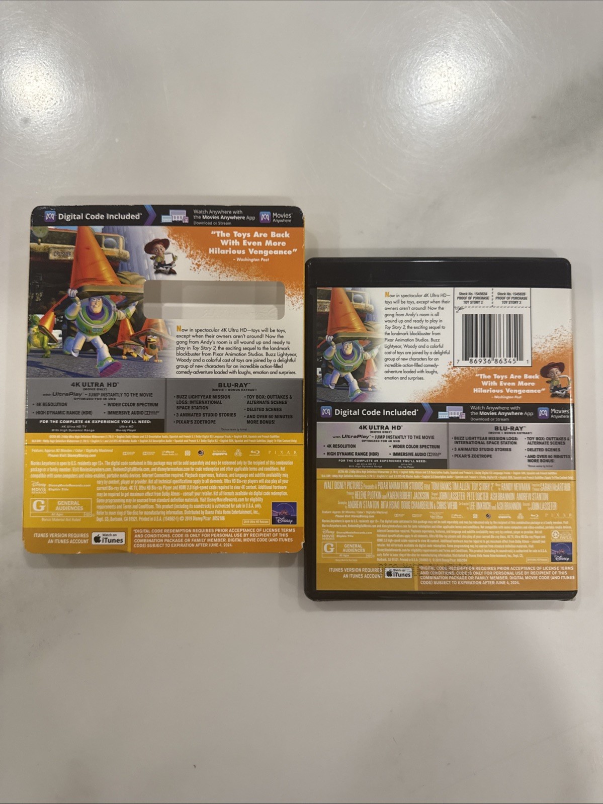 Toy Story 1 2 3 (4K UHD + Blu-ray) SLIPCOVERS No Digital 📦 SHIP
