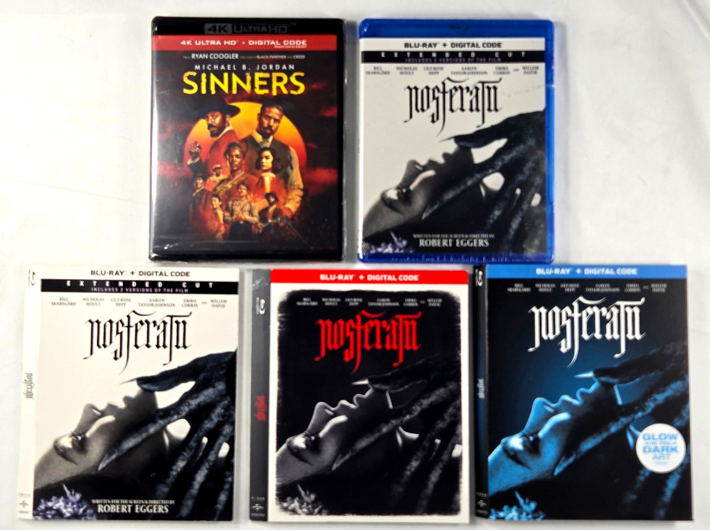 SINNERS 4K & Nosferatu (2024) Blu-ray + 3 Collectible Slip Covers VAMPIRES