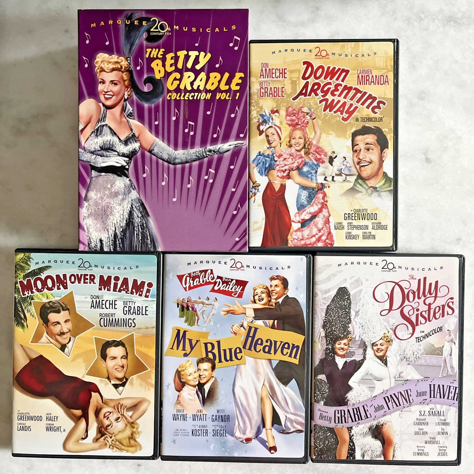 The Betty Grable Collection: Volume 1 (DVD) 4 Films w/ Lobby Cards, Rare, OOP