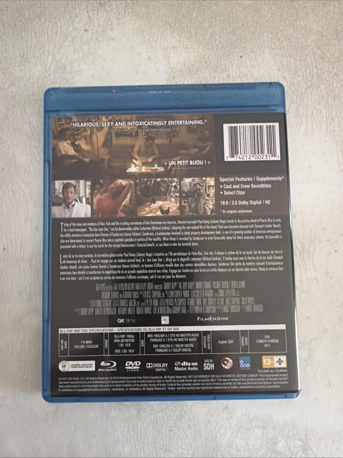 The Rum Diary (Blu-ray+DVD, 2012) Johnny Depp, Amber Heard