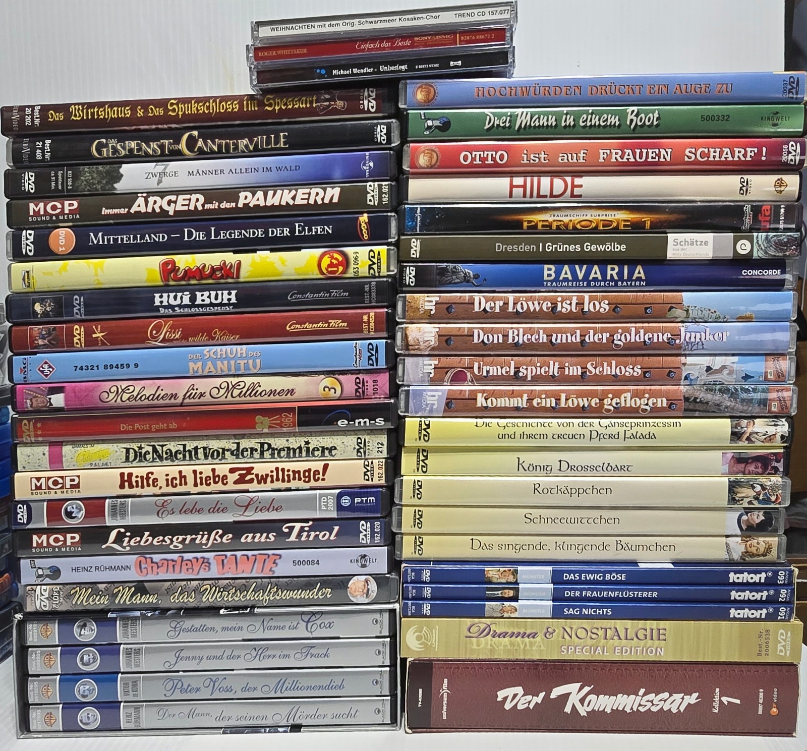 Lot of 40+ German-language DVDs & 3 CDs – Movies, Shows sold as set – Like New