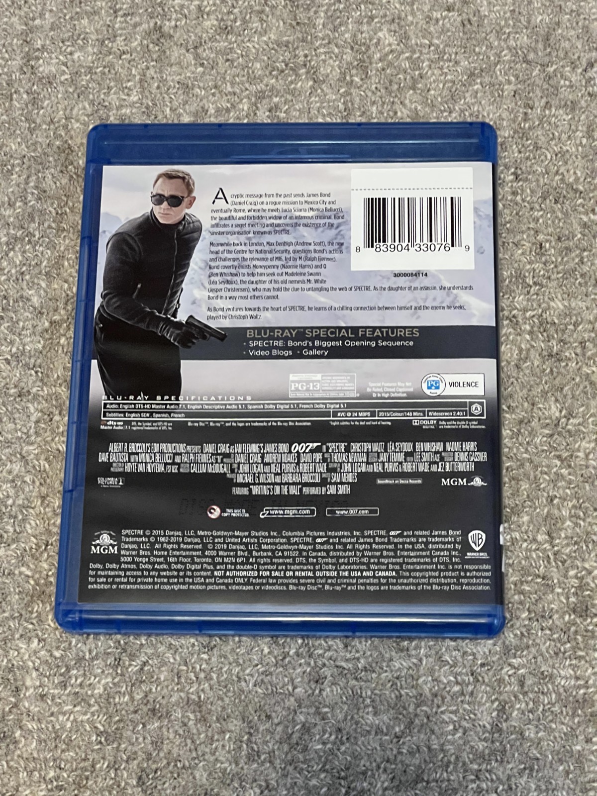 James Bond – Spectre (Blu-ray, 2015) – Excellent Condition – Ships With Tracking