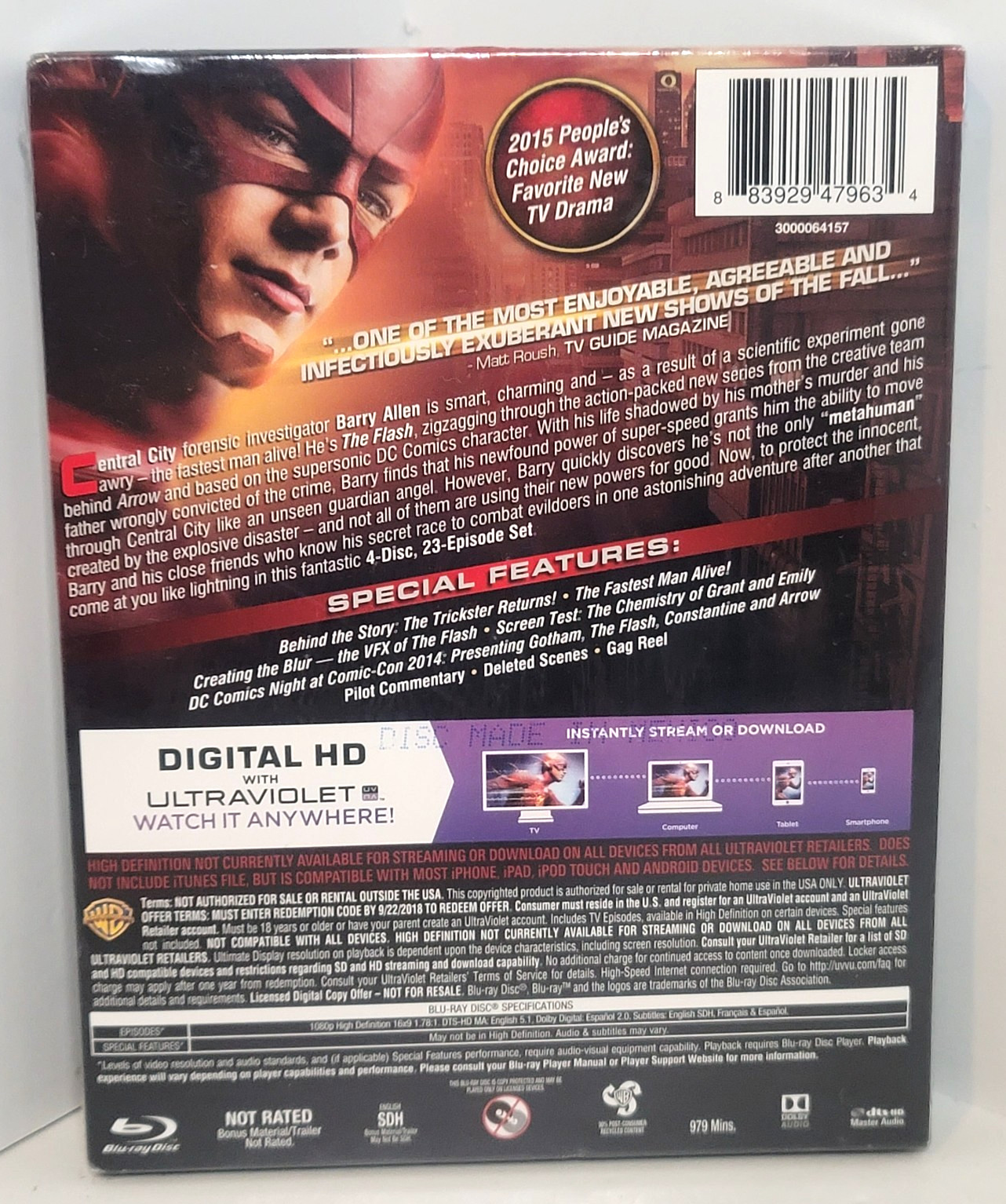 The Flash: The Complete First Season Blu-Ray + Digital HD Brand New Fast Ship