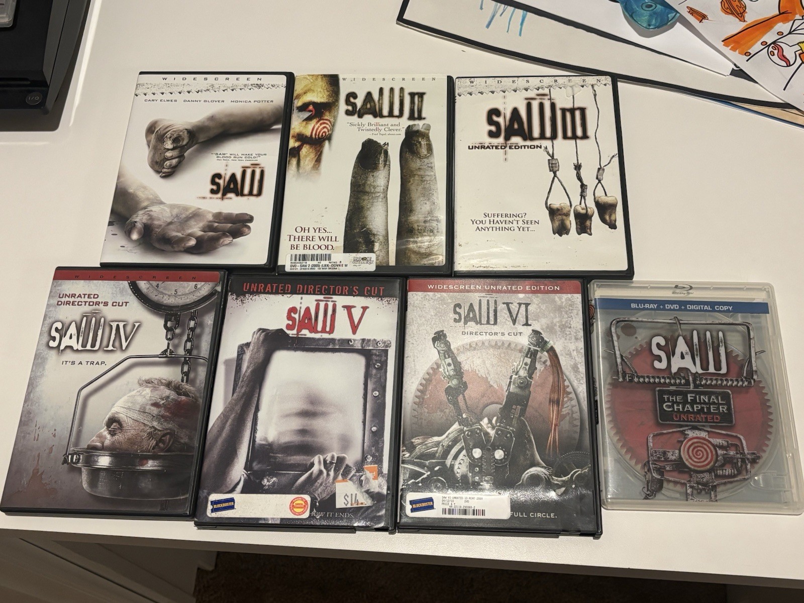 SAW Movie Collection Movies 1-7 Horror Thriller DVD/BluRay