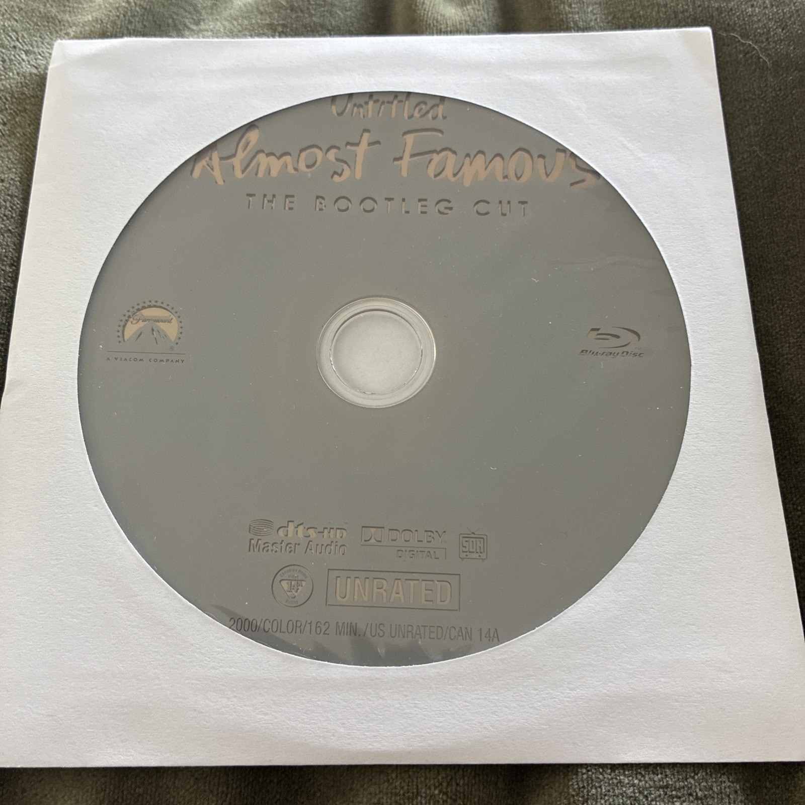 Almost Famous Bootleg Cut Disc Only. Read Description.