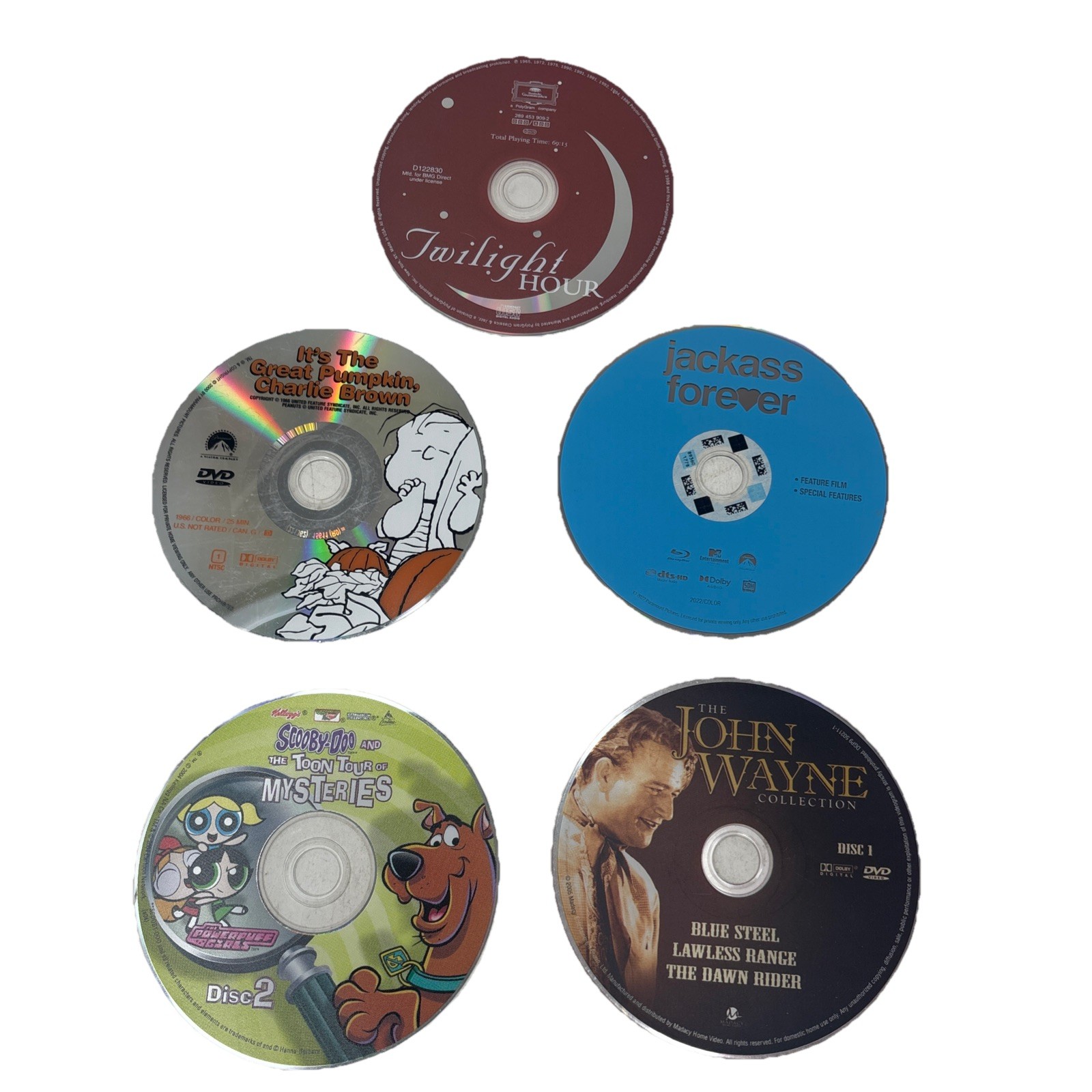 DVD Movie Lot Of 5 Twilight Hour, Great Pumpkin Charlie Brown, Jackass Forever +