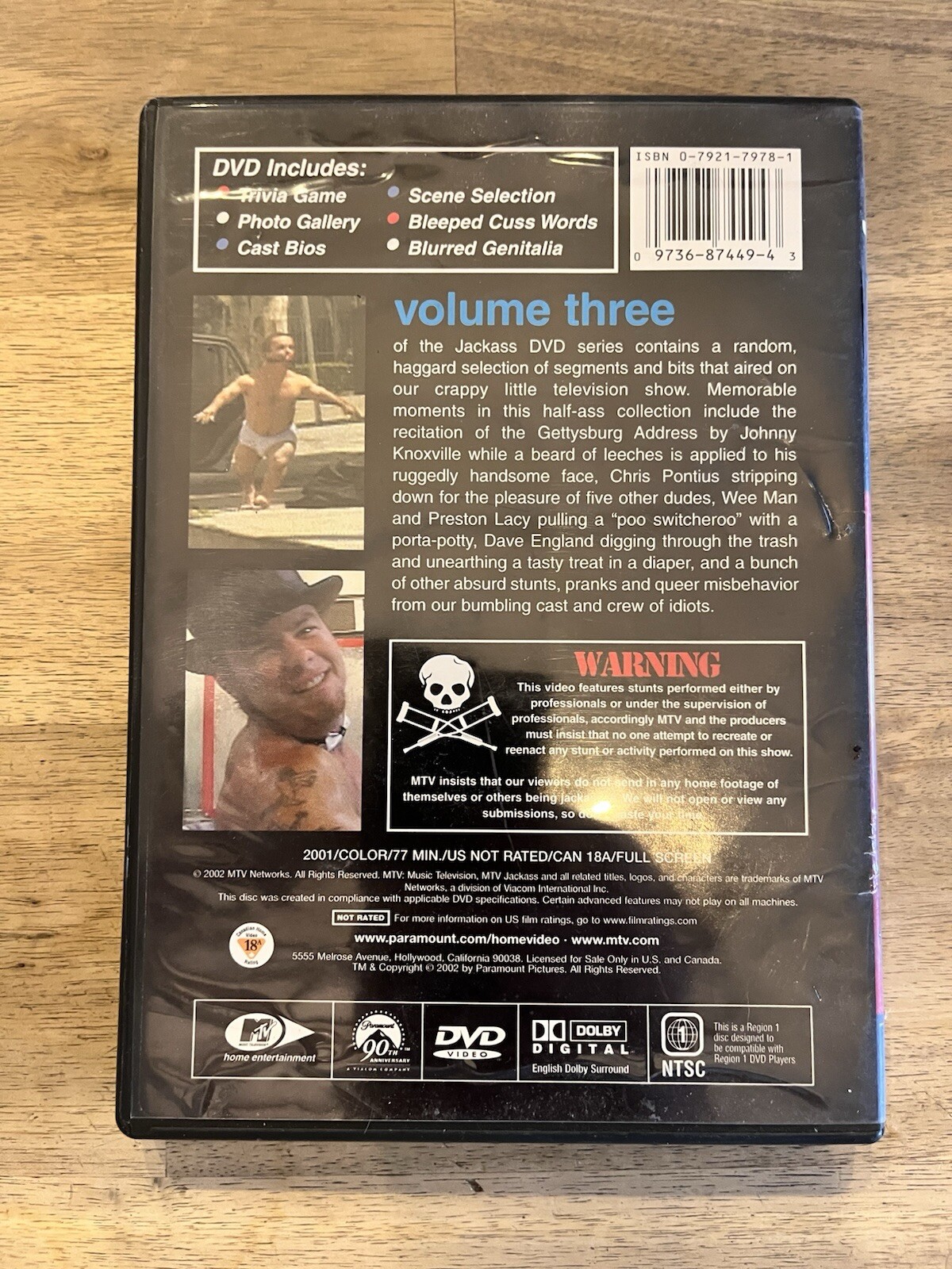 MTV Jackass 3 (DVD, 2002)