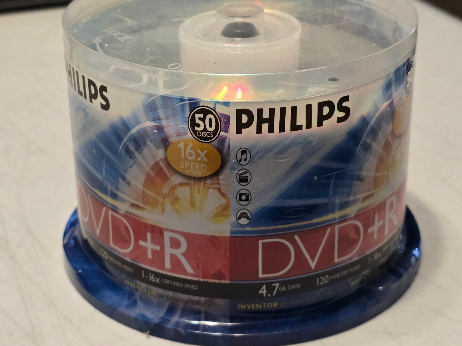 Factory Sealed Philips DR4S6B50F/17 4.7 GB/120 min 16 x DVD+R Package – 50 Discs