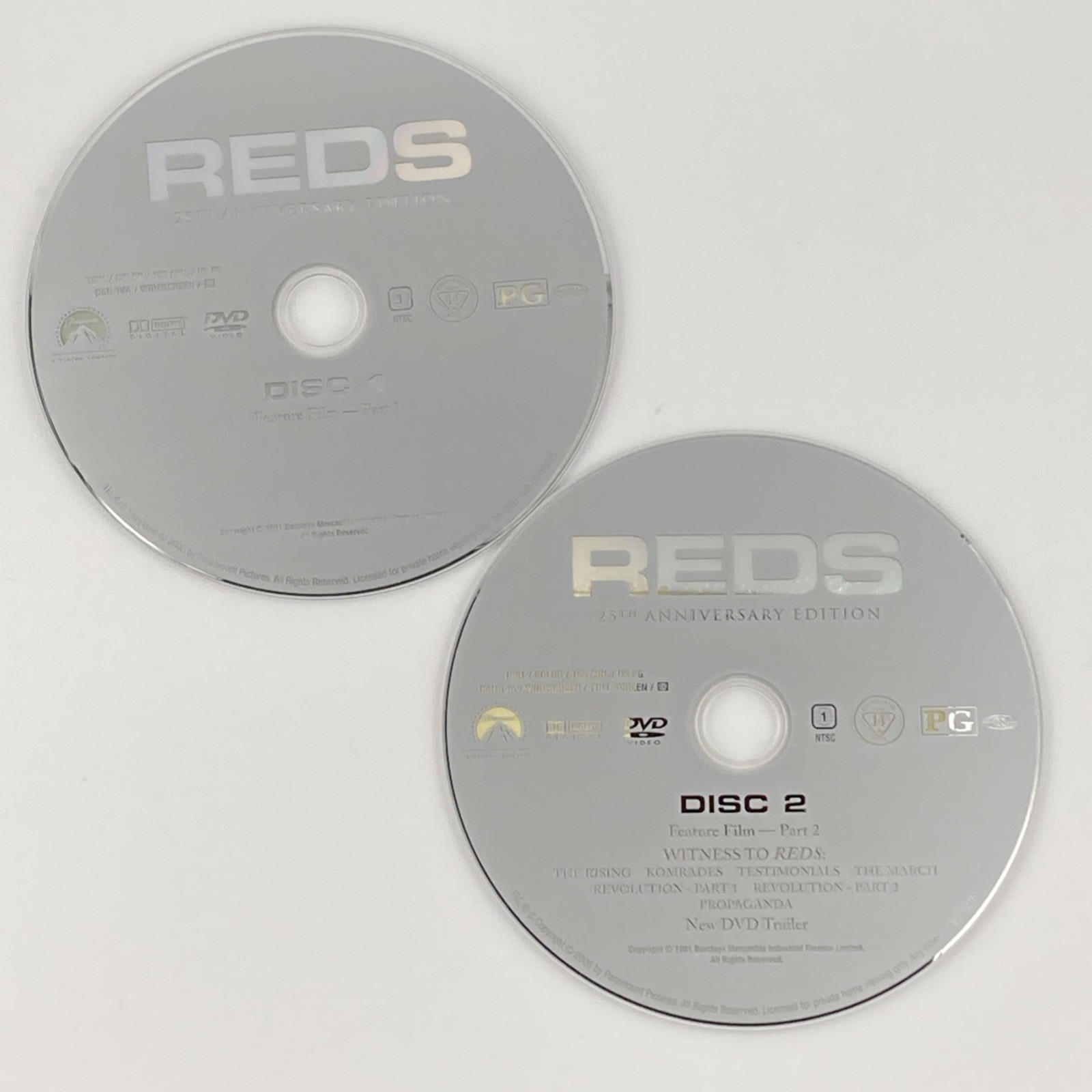 Reds (1981) Widescreen 25th Anniversary – DVD 2 Disc Only – No Case/Tracking