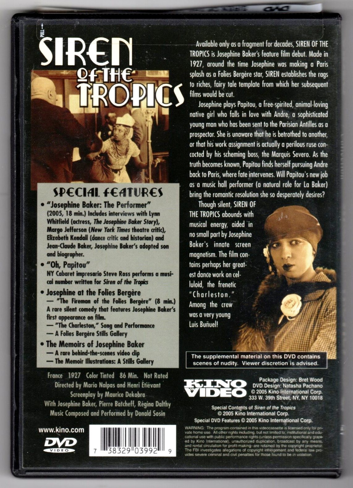 **JOSEPHINE BAKER** Siren of the Tropics, Zou Zou & Princess Tam Tam ~3 DVD Lot~