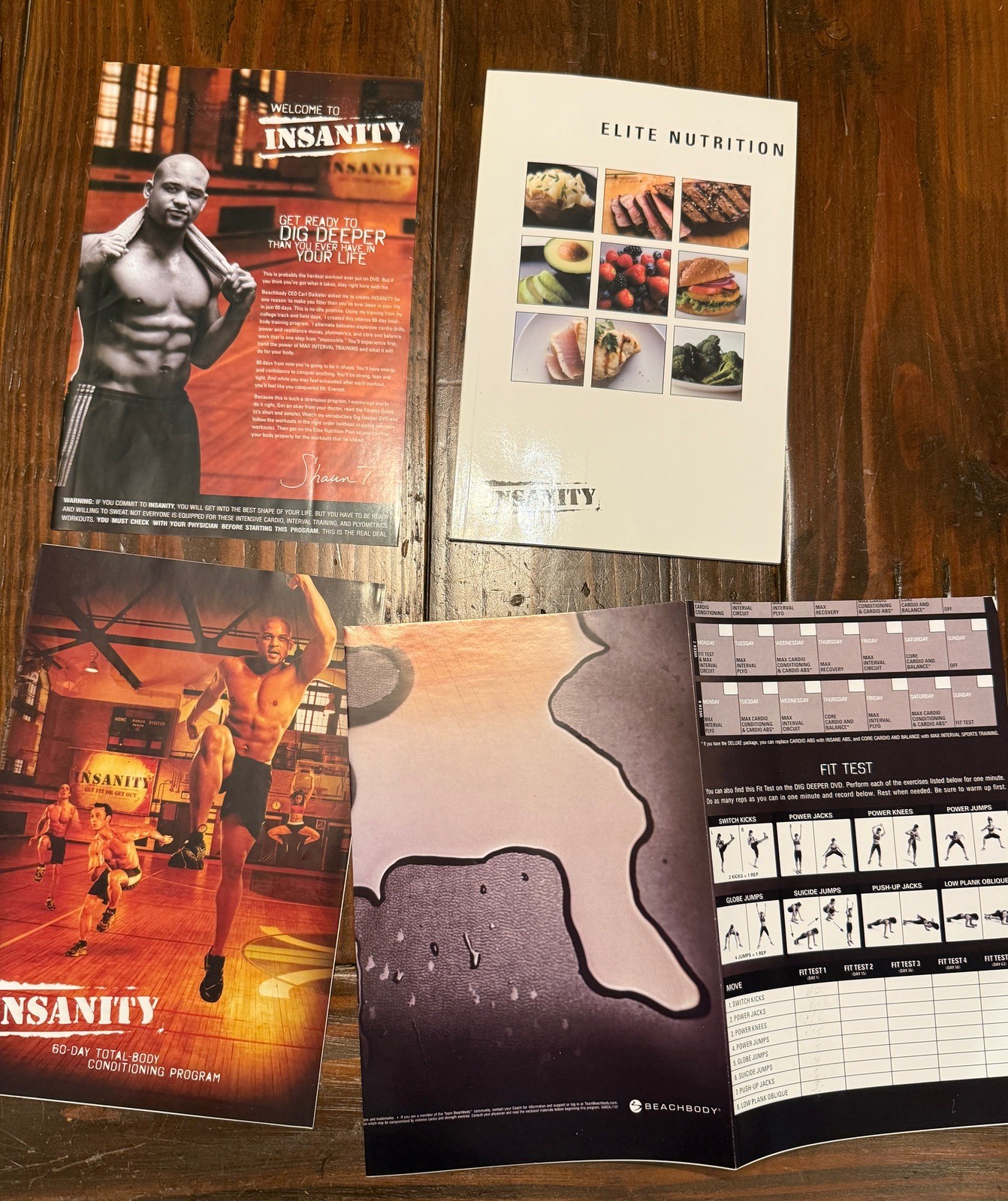 INSANITY 60 Day Workout DVD Set Complete Booklet Workout Calendar