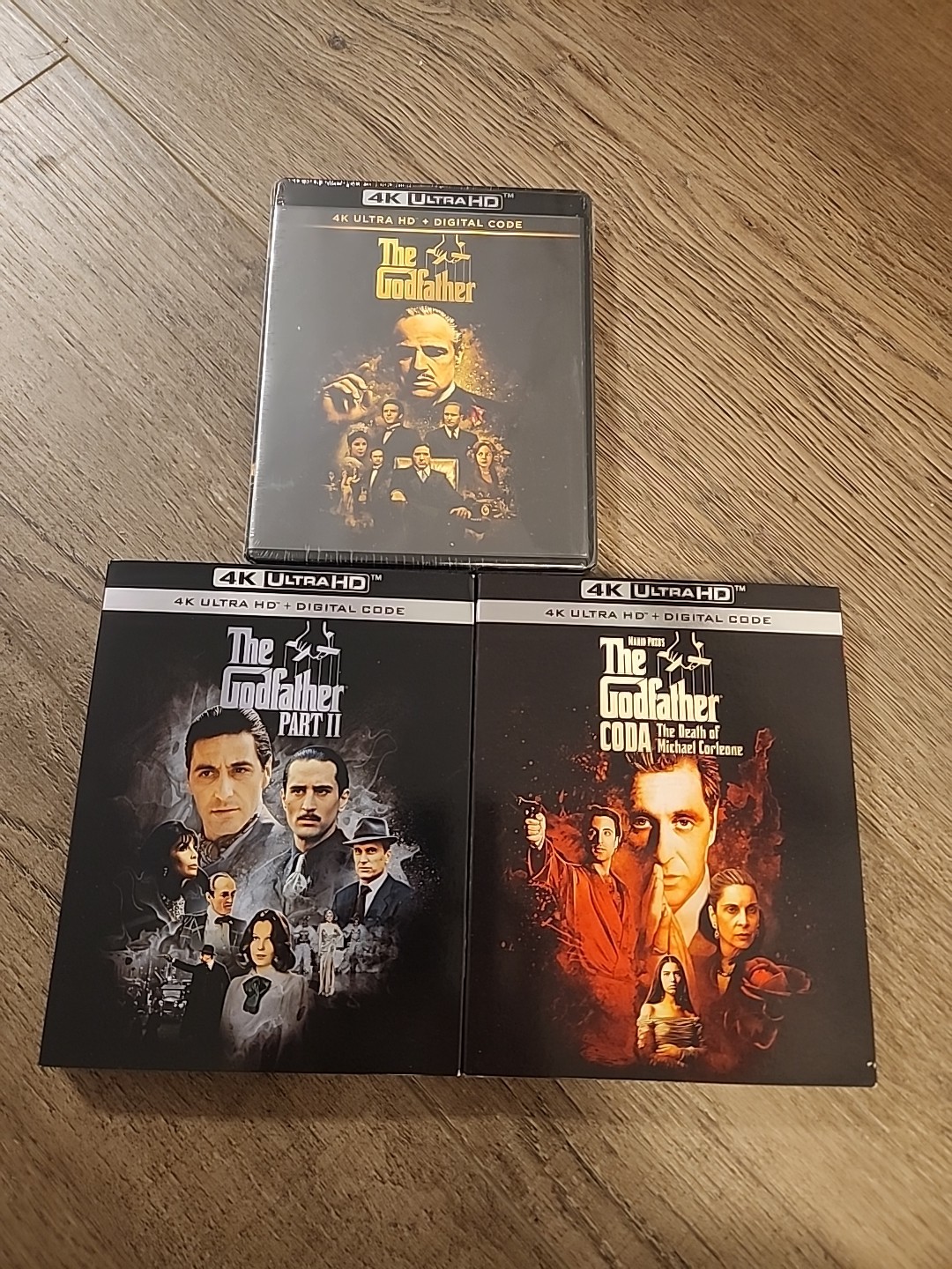 The Godfather (I, II & III) Trilogy 4k UHD + Digital Code -2 & 3 Have Slipcovers