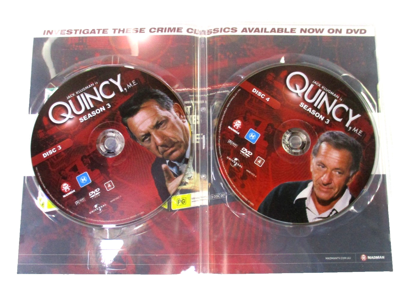 Quincy M.E. The Complete Third Season DVD Starring Jack Klugman M PAL R4 2011