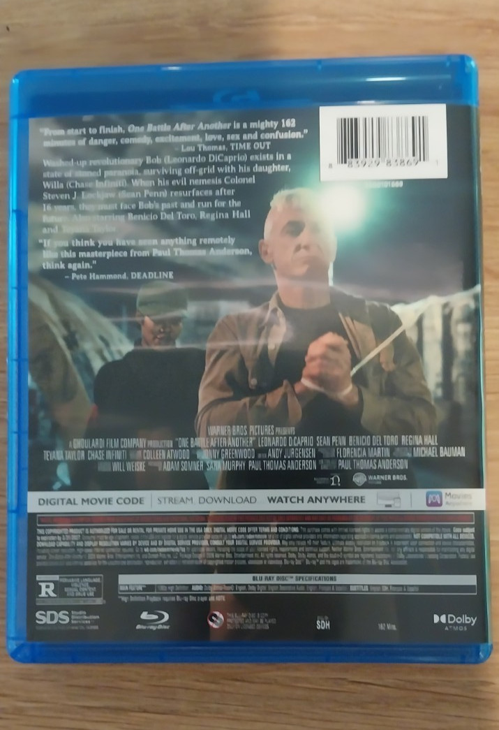 One Battle After Another (Blu-ray) US reg 1 Exc. Cond like new Dicaprio Del Toro