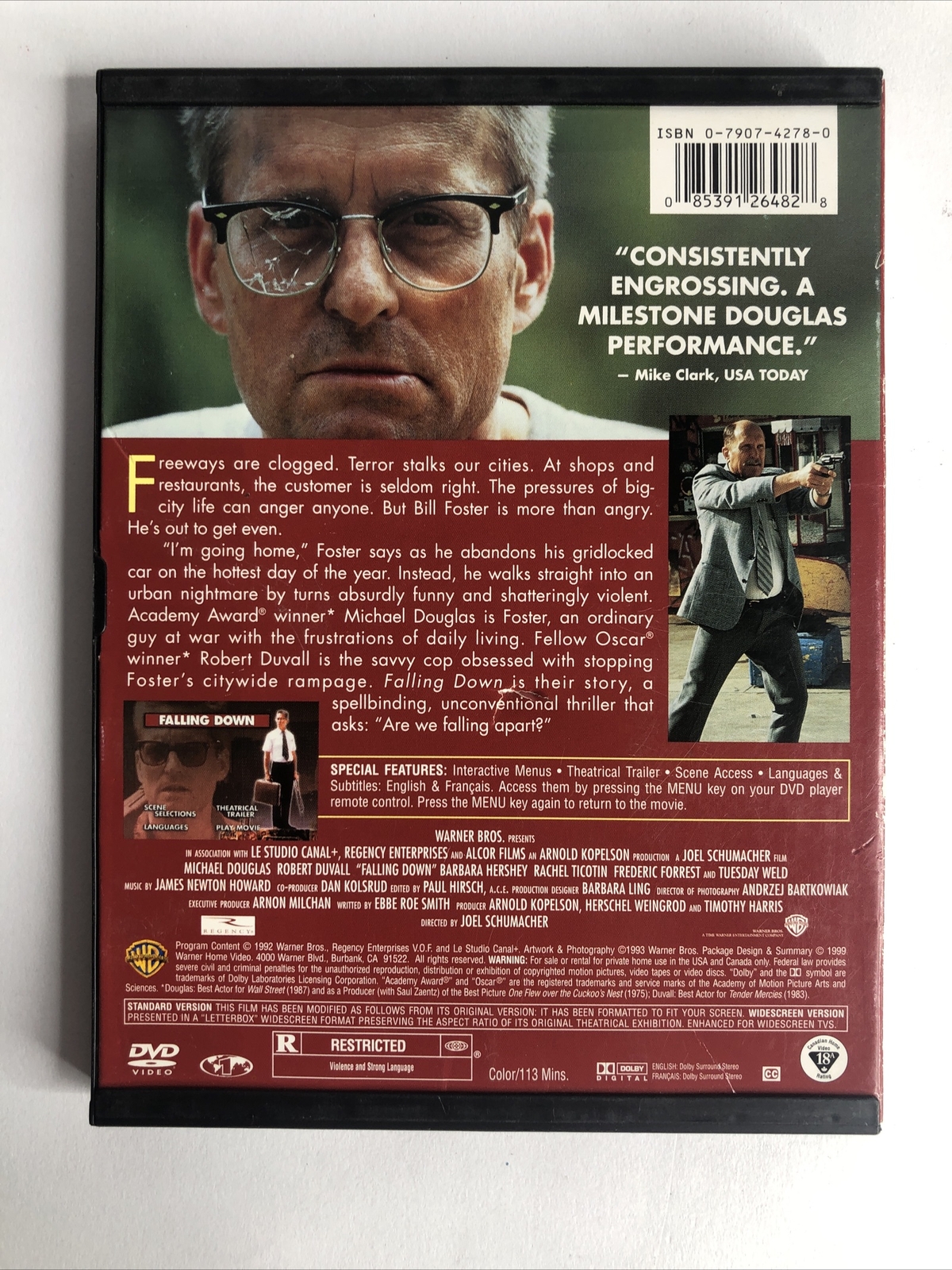 Falling Down DVD 1993 – Michael Douglas – Robert Duvall – OOP Snapcase