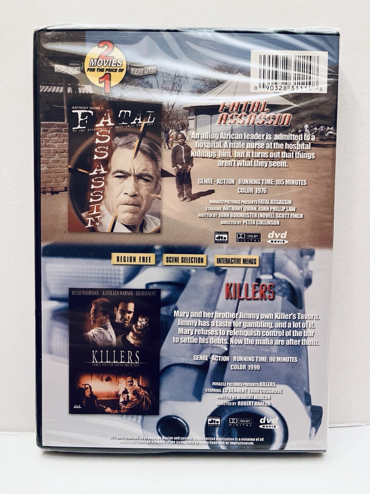 Fatal Assassin (1976) / Killers (1999) Action Classics DVD Double Feature – NEW