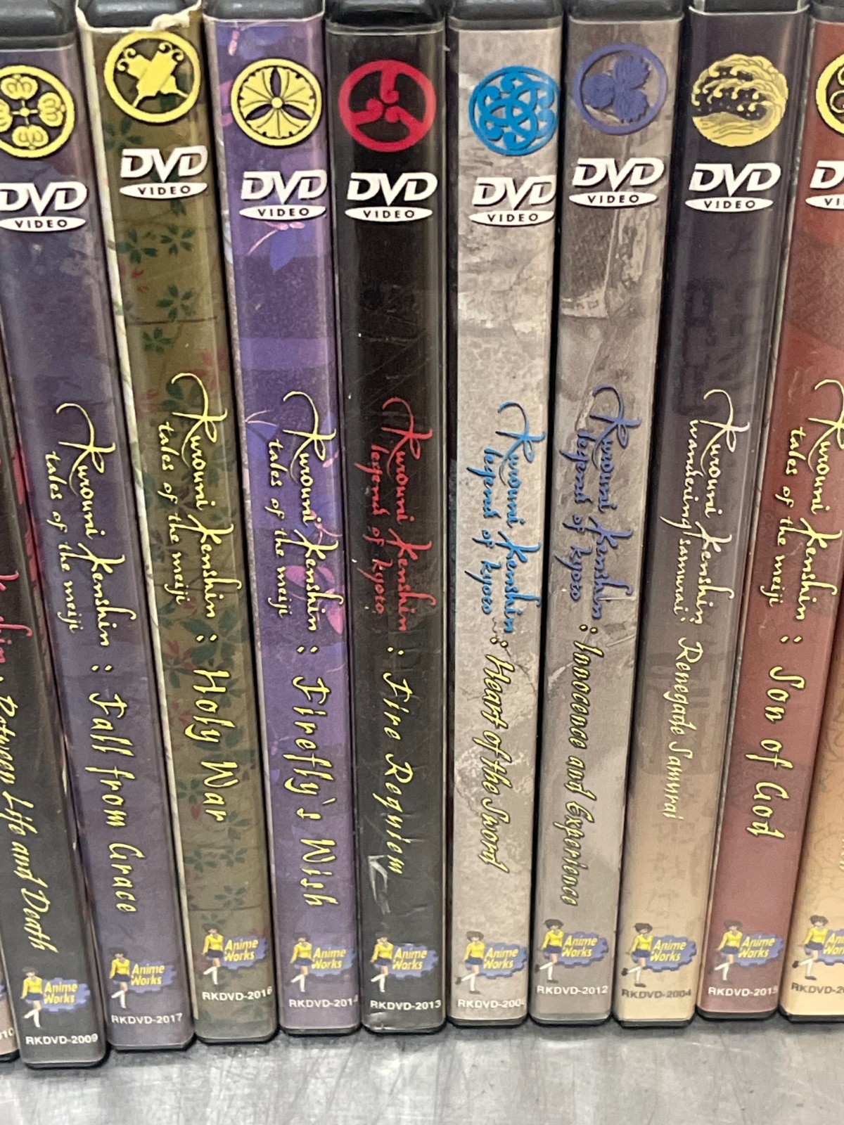 Lot of 18 Rurouni Kenshin Tales of the Meiji DVDs Video Lot Season 3 Volumes