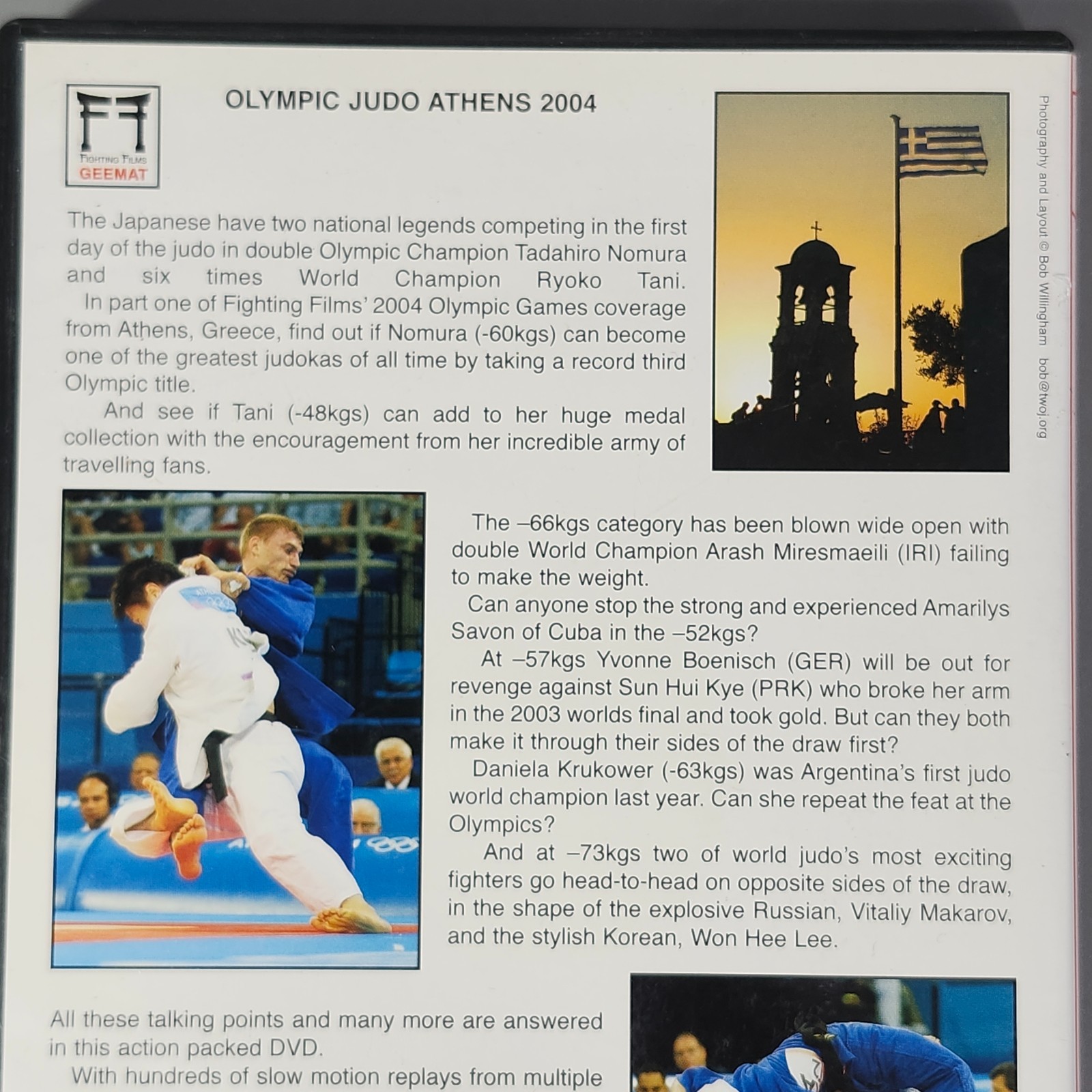 Olympic Judo Athens 2004 DVD Pt 1-2 Men Women Neil Adams IJF Light Heavyweights