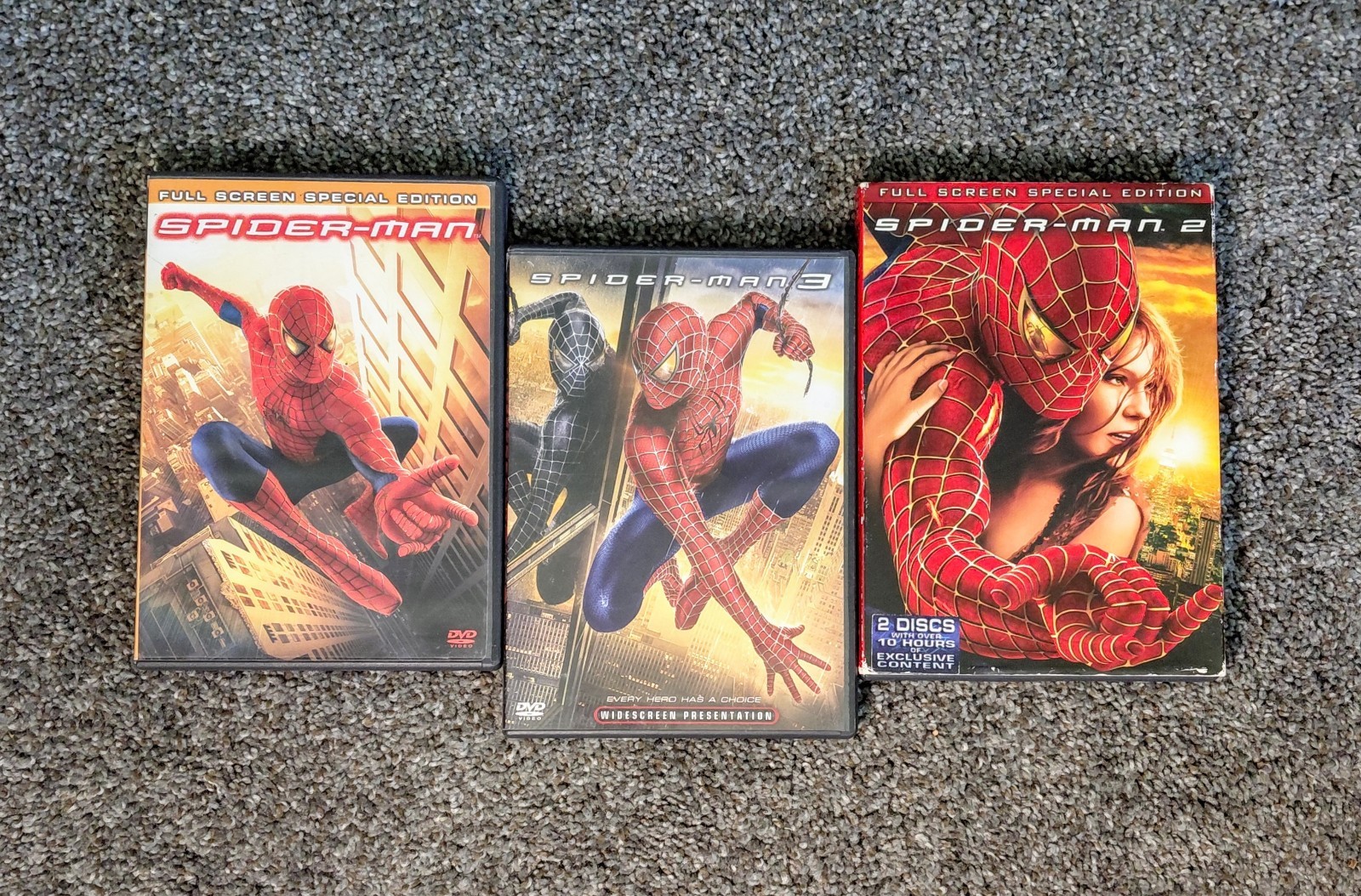 Spiderman 1 2 & 3 DVD Movie Lot Complete Tested