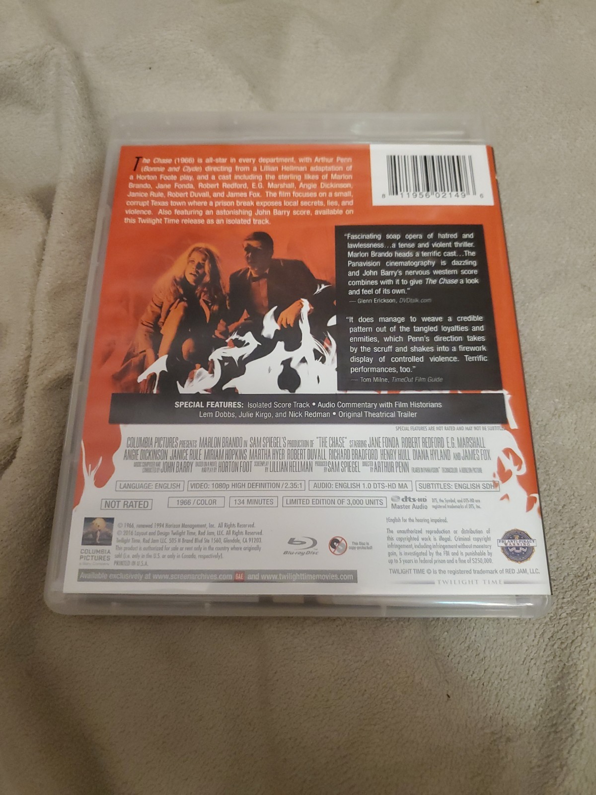THE CHASE Blu-Ray TWILIGHT TIME Limited Edition Marlon Brando, Fonda