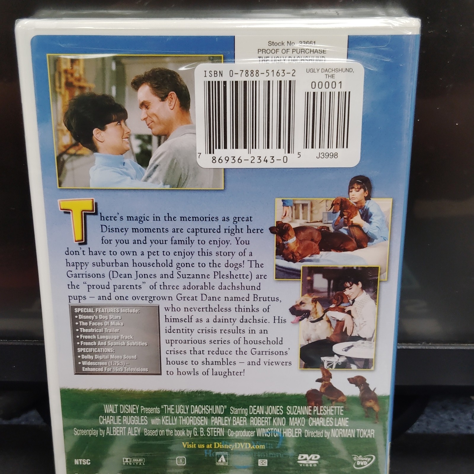 Walt Disney The Ugly Dachshund DVD Movie Widescreen Comedy G English/French