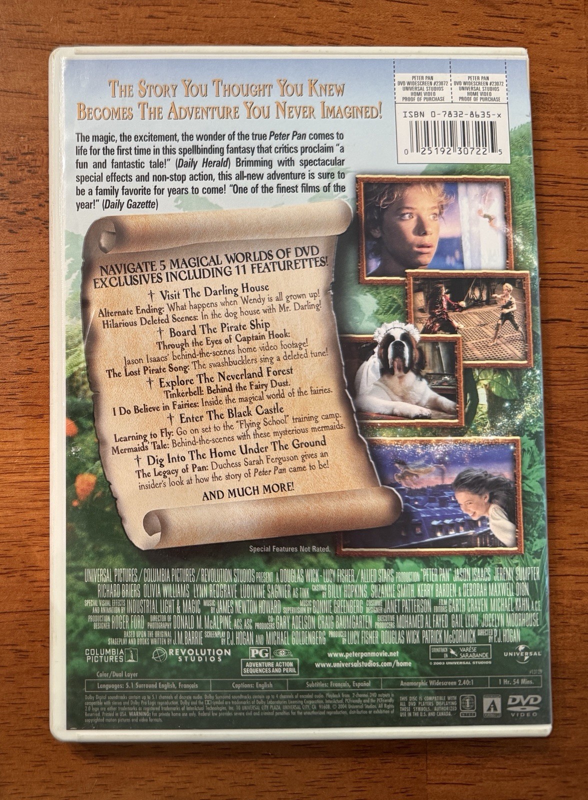 PETER PAN (2003) Widescreen DVD PG P.J. Hogan Sumpter Isaacs FREE SHIPPING !!!