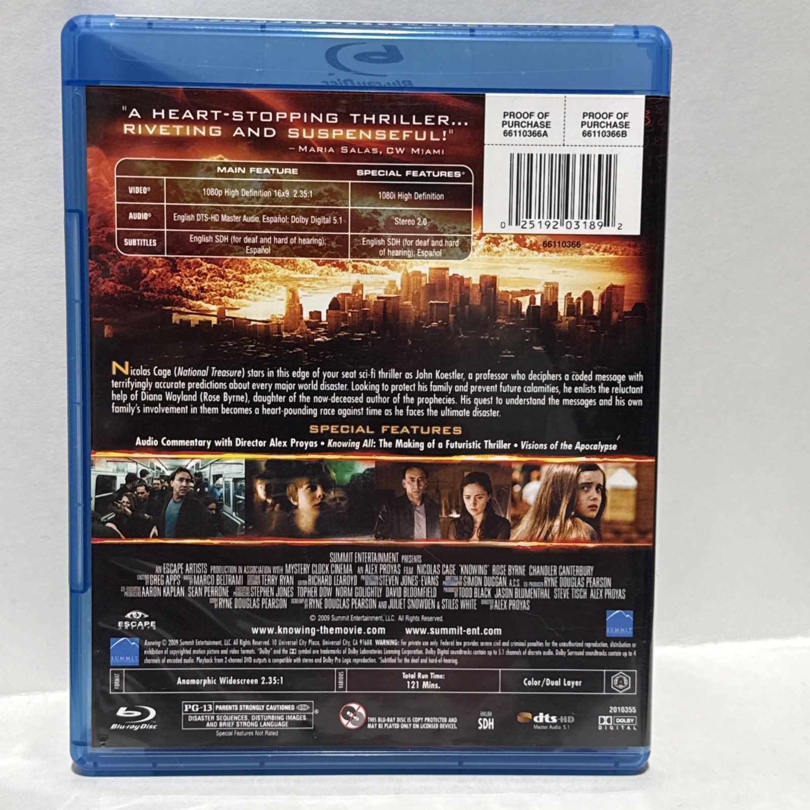 Knowing (Blu-ray, 2009)