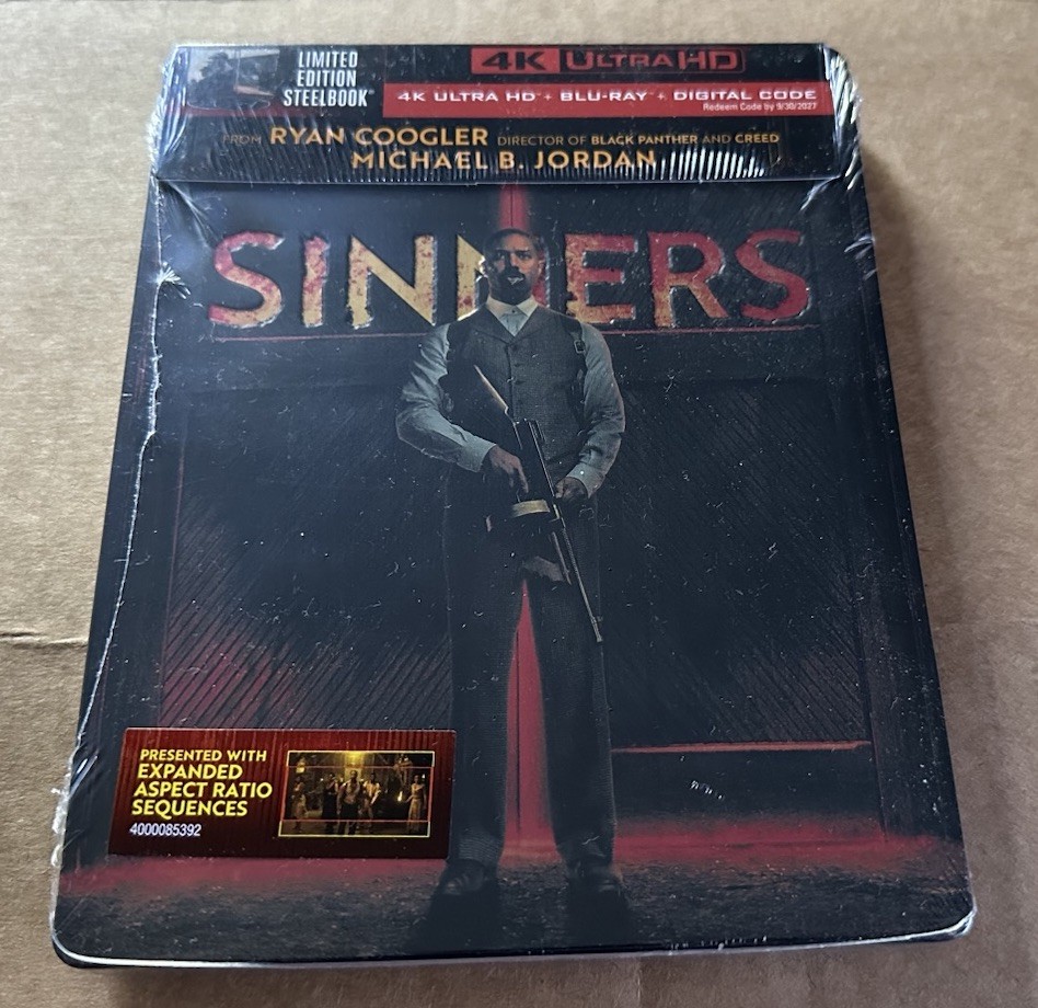 Sinners Limited Edition Steelbook (4K Ultra HD + Blu-ray + Digital) NEW SEALED